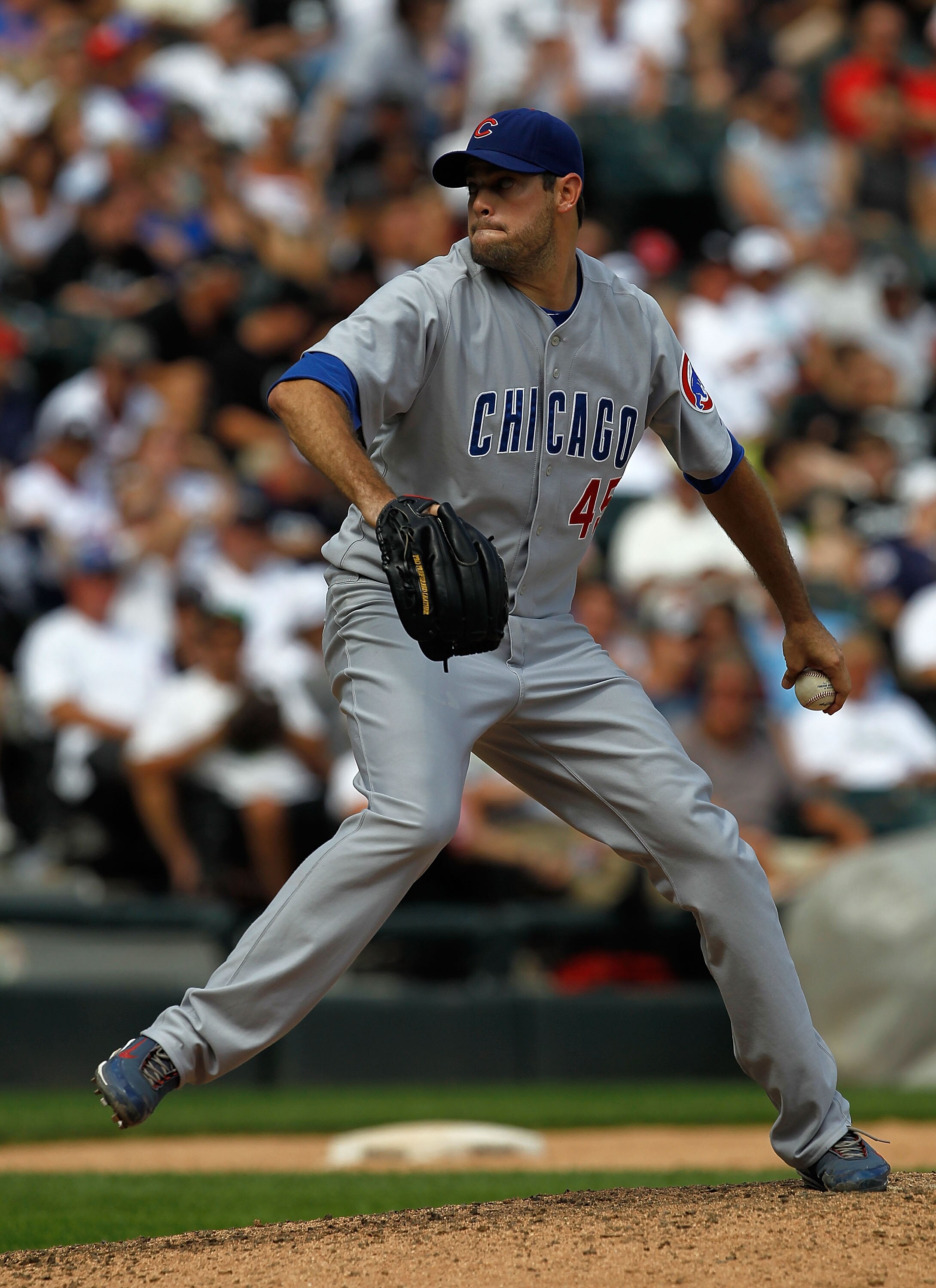 CHICAGO - JUNE 27: Sean Marshall #45 of the Chicago Cubs pitches against the Chicago White Sox at U.S. Cellular Field on June 27, 2010 in Chicago, Illinois. The Cubs defeated the White Sox 8-6. (Photo by Jonathan Daniel/Getty Images)