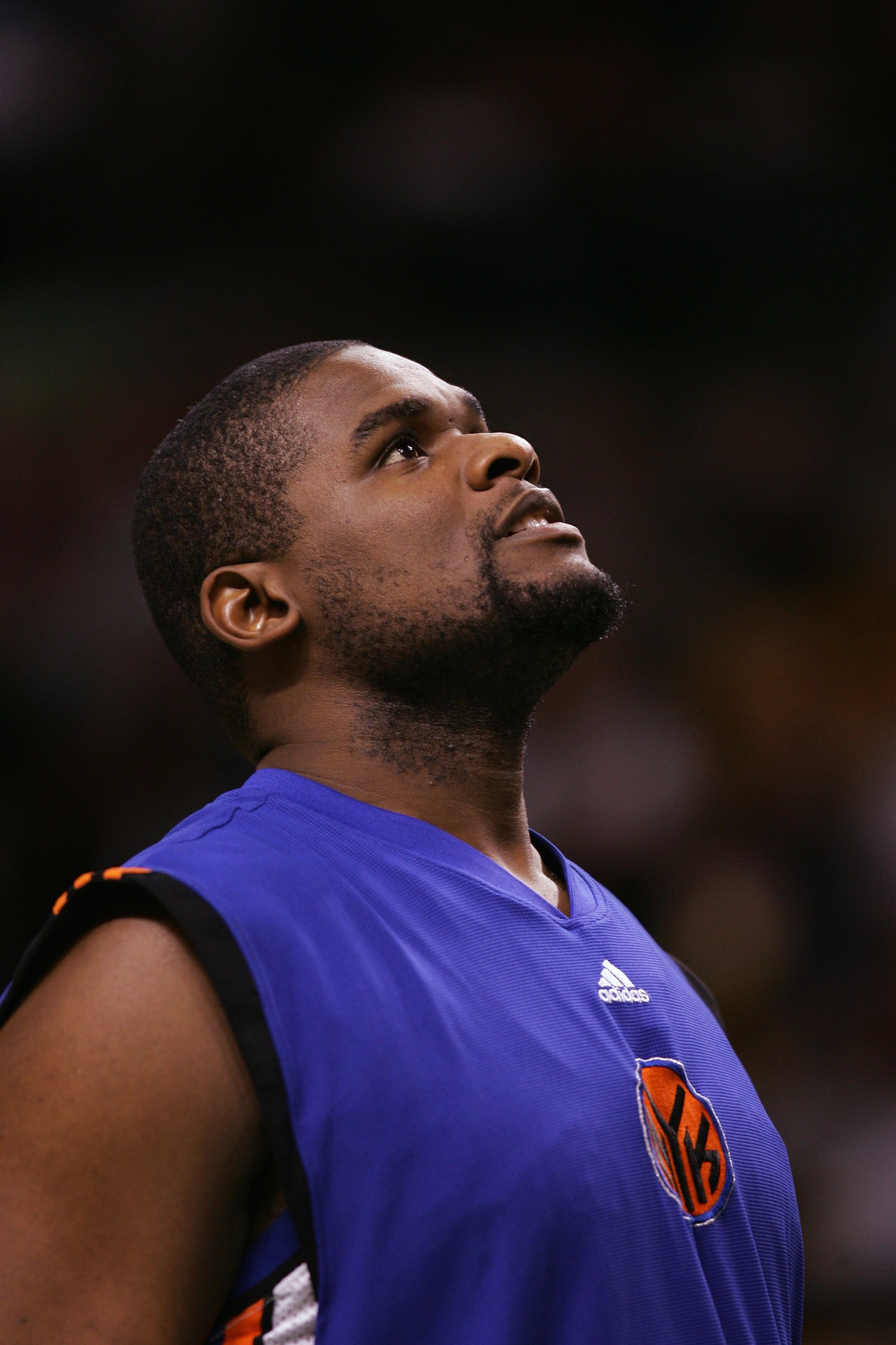 BOSTON - NOVEMBER 24: Eddy Curry #13 of the New York Knicks looks on during a game against the Boston Celtics at the TD Banknorth Garden on November 24, 2006 in Boston, Massachusetts. The New York Knicks defeated the Boston Celtics 101-77. NOTE TO USER: BOSTON - NOVEMBER 24: Eddy Curry #13 of the New York Knicks looks on during a game against the Boston Celtics at the TD Banknorth Garden on November 24, 2006 in Boston, Massachusetts. The New York Knicks defeated the Boston Celtics 101-77. NOTE TO USER:
