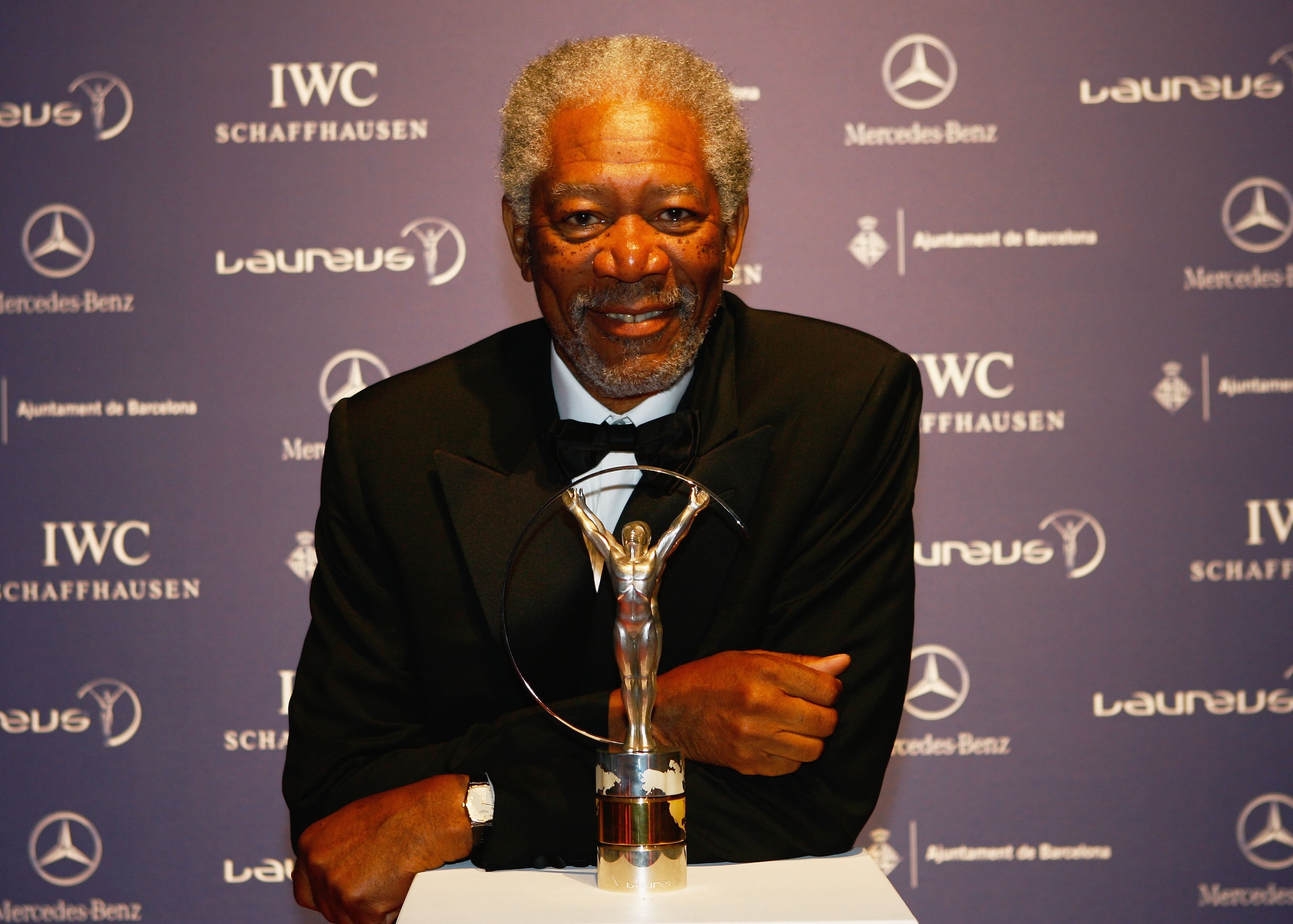 BARCELONA, SPAIN - APRIL 02:  Actor Morgan Freeman attends the awards ceremony during the Laureus Sports Awards at the Palau Sant Jordi on April 2, 2007 in Barcelona, Spain.  (Photo by Ian Walton/Getty Images for Laureus)