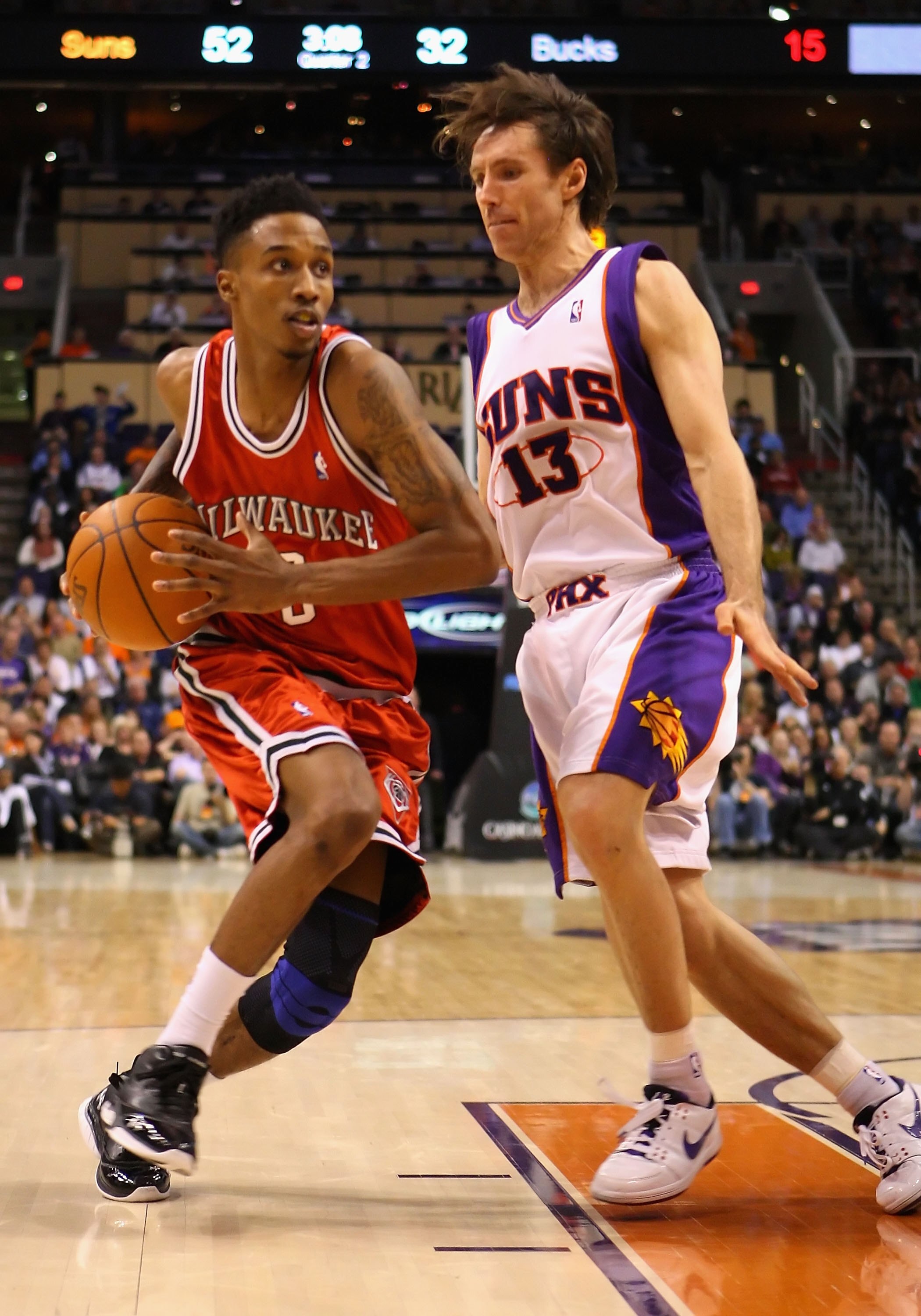 PHOENIX - JANUARY 11:  Brandon Jennings #3 of the Milwaukee Bucks in action during the NBA game against the Phoenix Suns at US Airways Center on January 11, 2010 in Phoenix, Arizona. The Suns defeated the Rockets 118-110. NOTE TO USER: User expressly ackn