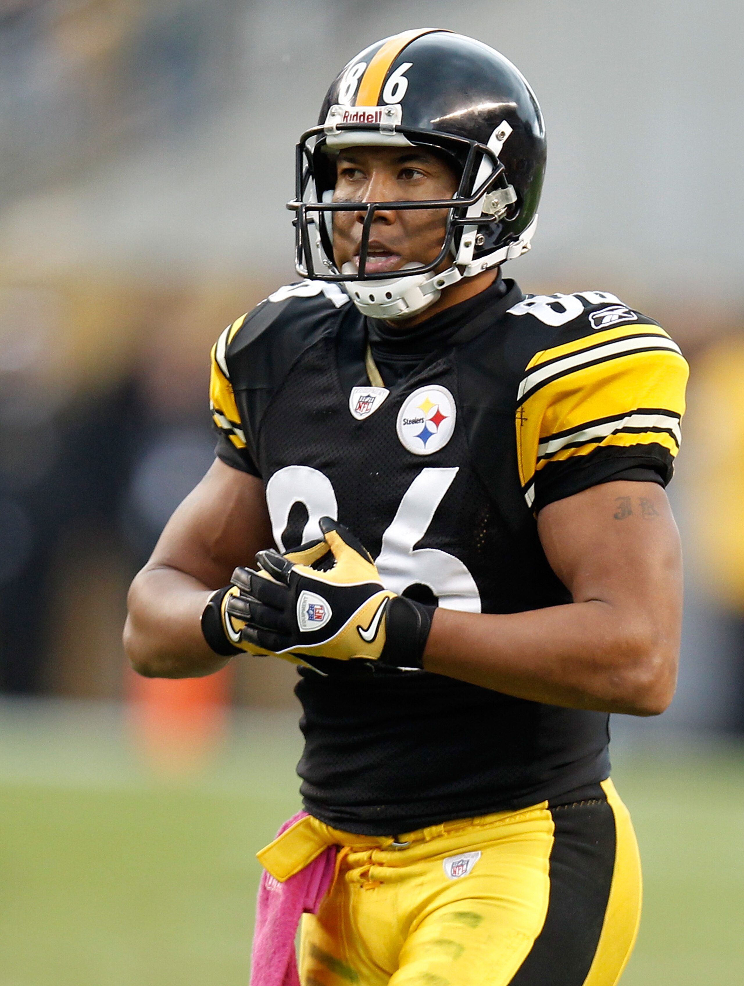 PITTSBURGH - OCTOBER 03: Hines Ward #86 of the Pittsburgh Steelers looks on during the game against the Baltimore Ravens on October 3, 2010 at Heinz Field in Pittsburgh, Pennsylvania. (Photo by Gregory Shamus/Getty Images)