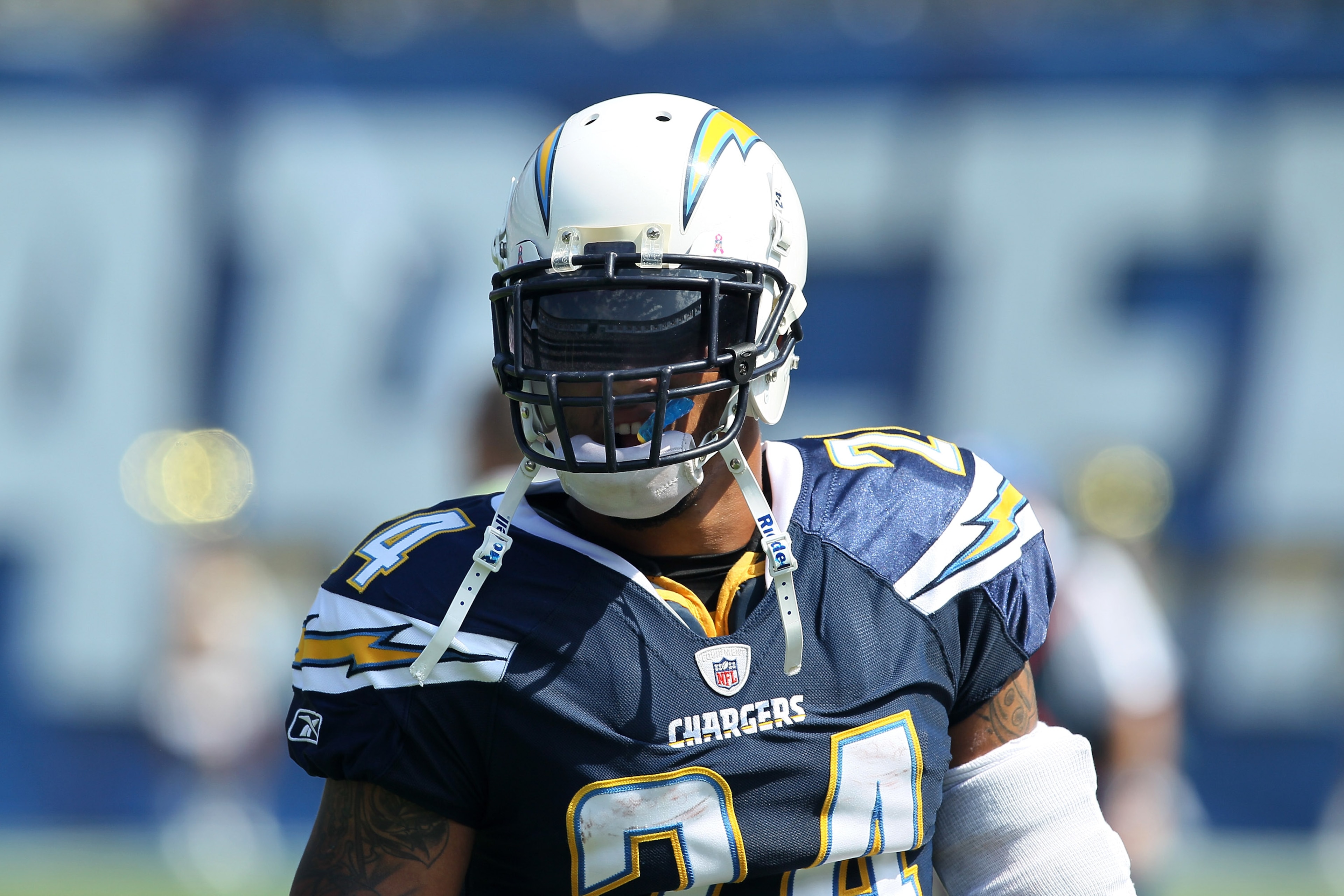 SAN DIEGO - OCTOBER 03:  Running back Ryan Mathews #24 of the San Diego Chargers walks on the field before the game against the Arizona Cardinals at Qualcomm Stadium on October 3, 2010 in San Diego, California.   The Chargers won 41-10.  (Photo by Stephen
