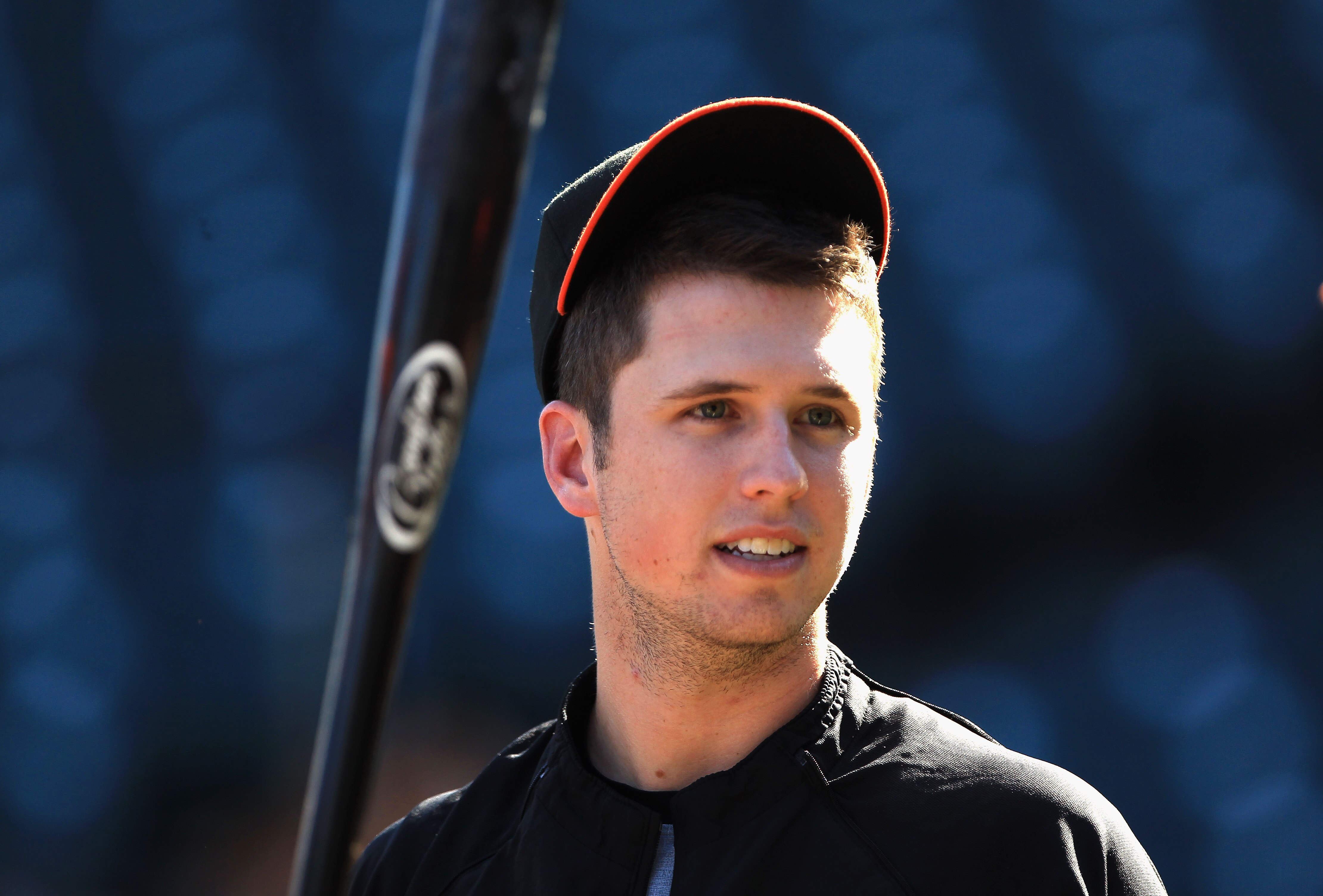 SAN FRANCISCO - OCTOBER 13:  Buster Posey #28 of the San Francisco Giants takes batting practice during a workout session in preparation for the National League Championship Series at AT&T Park on October 13, 2010 in San Francisco, California.  (Photo by