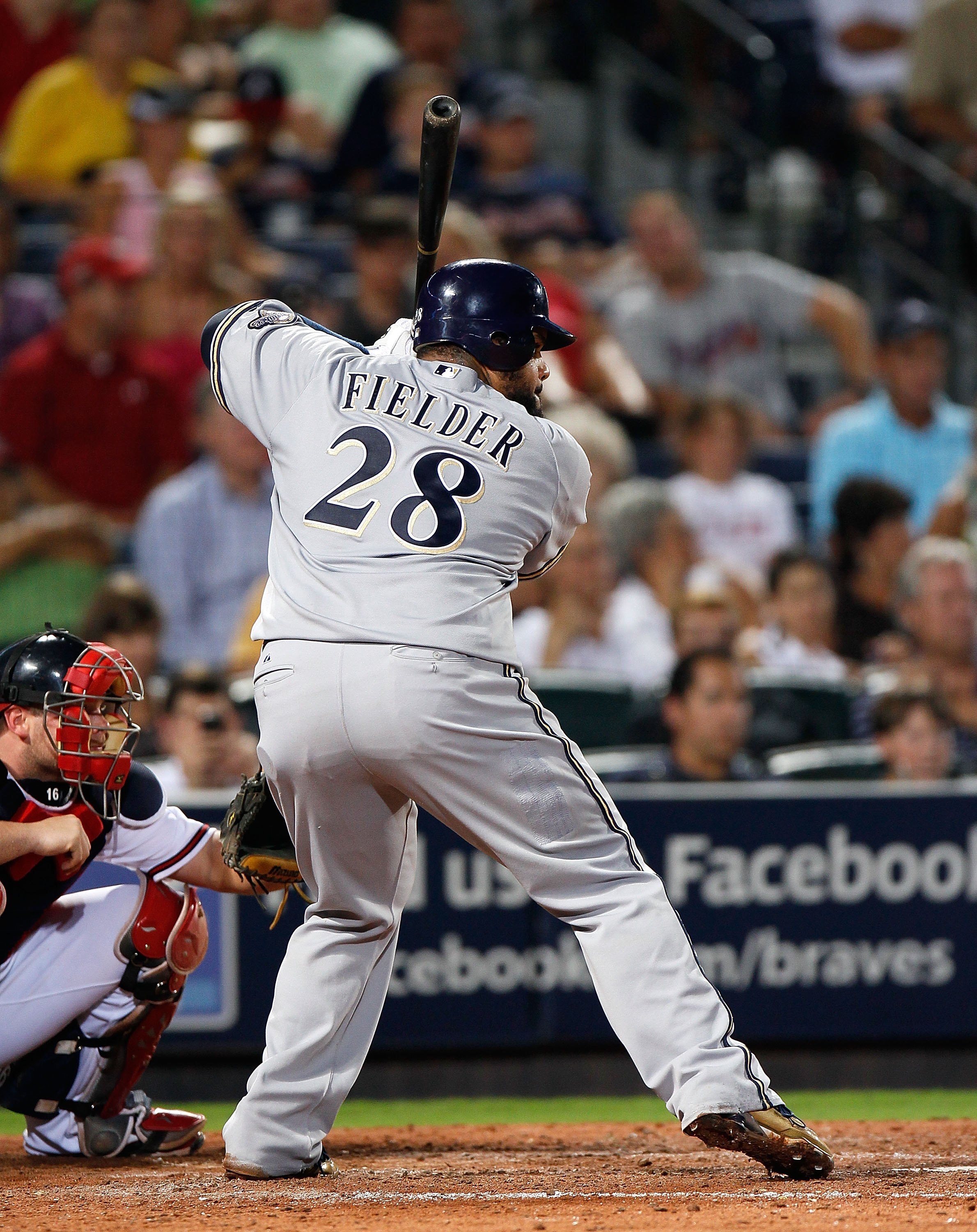 ATLANTA - JULY 15: Prince Fielder #28 of the Milwaukee Brewers against the Atlanta Braves at Turner Field on July 15, 2010 in Atlanta, Georgia. (Photo by Kevin C. Cox/Getty Images) ATLANTA - JULY 15: Prince Fielder #28 of the Milwaukee Brewers against the Atlanta Braves at Turner Field on July 15, 2010 in Atlanta, Georgia. (Photo by Kevin C. Cox/Getty Images)