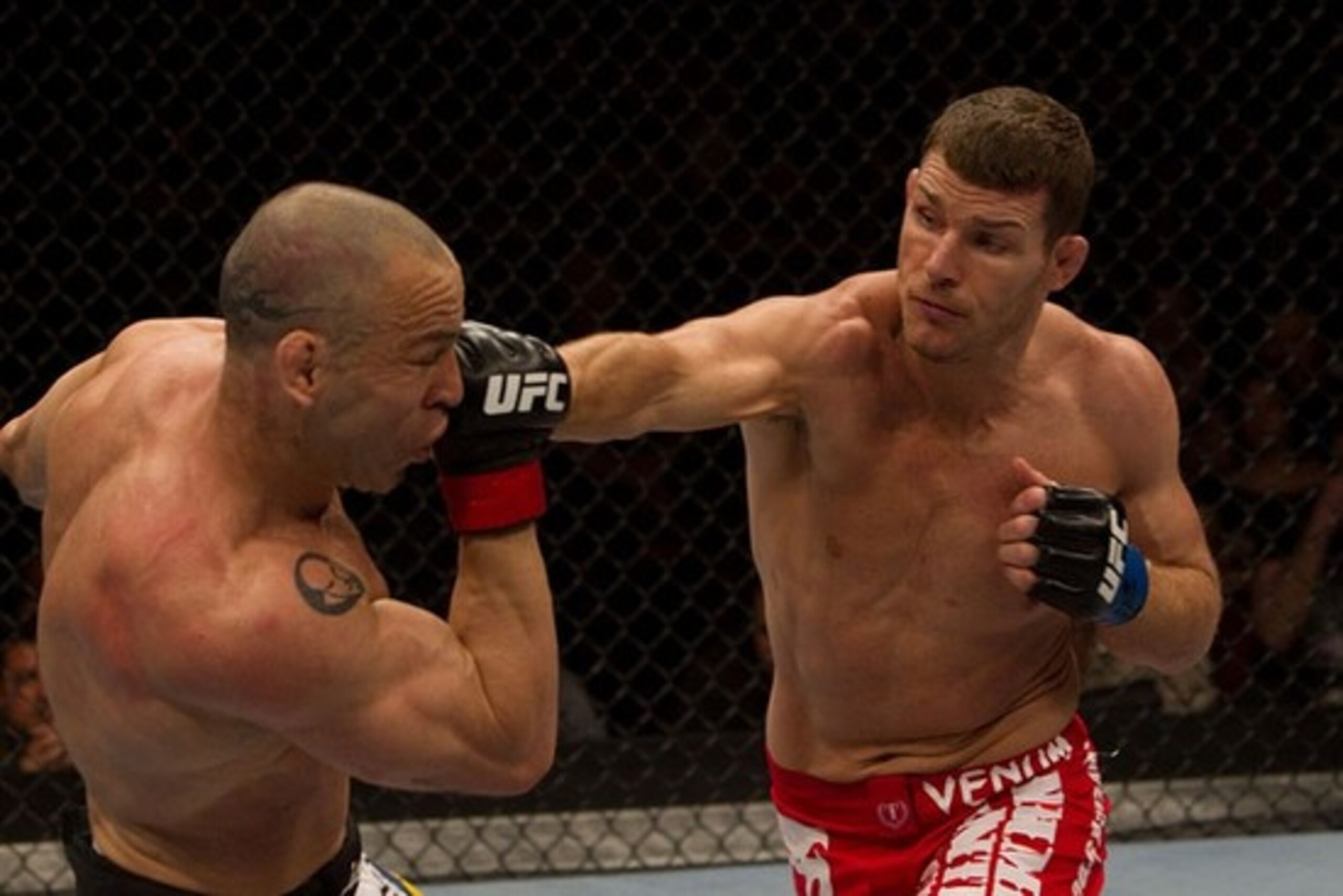 UK Superstar Michael Bisping (right) is looking for a win in the night's main event
