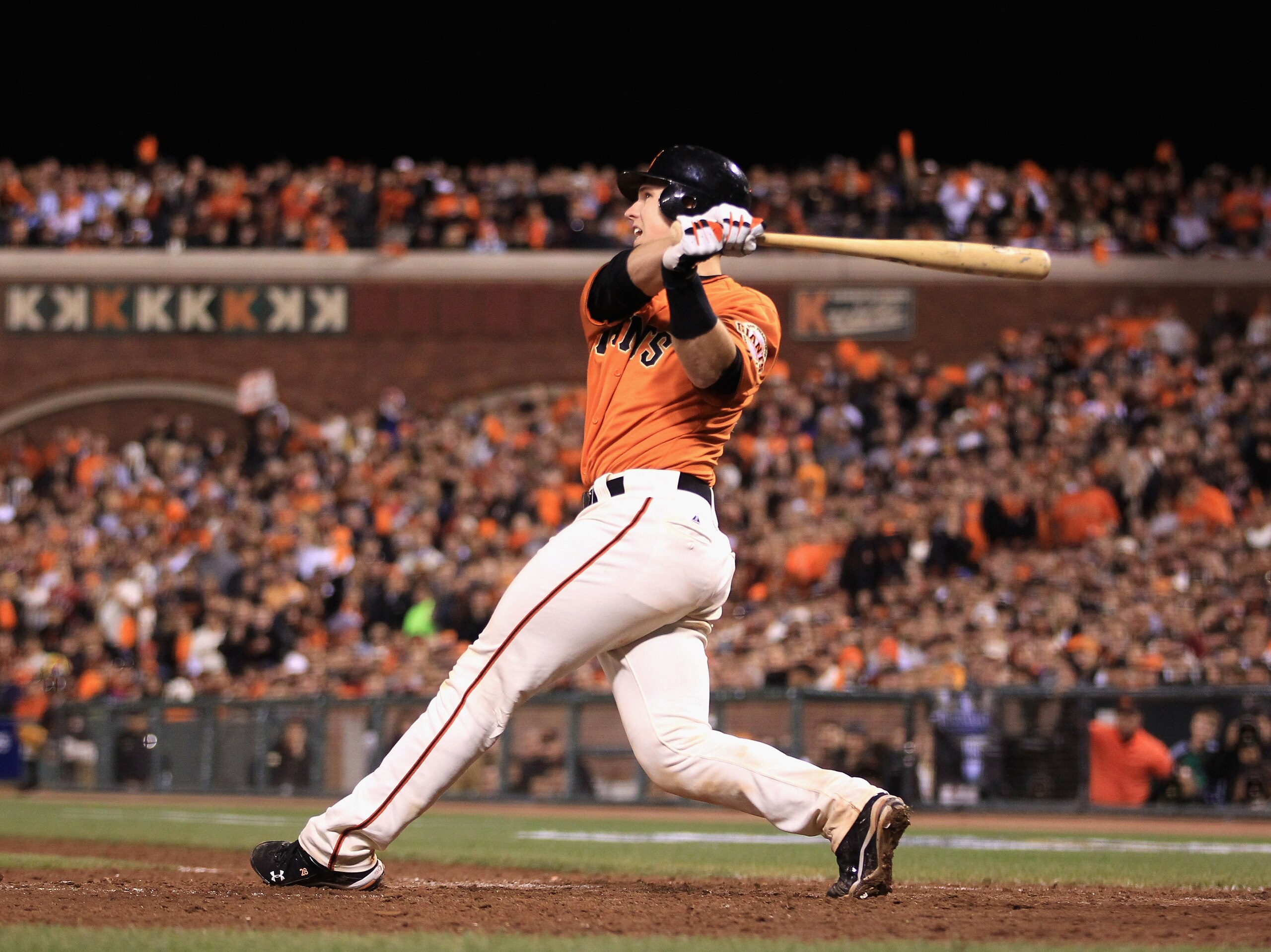 SAN FRANCISCO - OCTOBER 08: Buster Posey #28 of the San Francisco Giants bats against the Atlanta Braves in game 2 of the NLDS at AT&T Park on October 8, 2010 in San Francisco, California. (Photo by Ezra Shaw/Getty Images) SAN FRANCISCO - OCTOBER 08: Buster Posey #28 of the San Francisco Giants bats against the Atlanta Braves in game 2 of the NLDS at AT&T Park on October 8, 2010 in San Francisco, California. (Photo by Ezra Shaw/Getty Images)