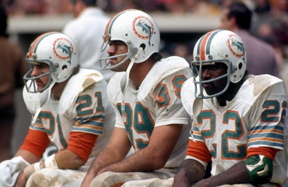 From left: Jim Kiick, Larry Csonka, Mercury Morris
