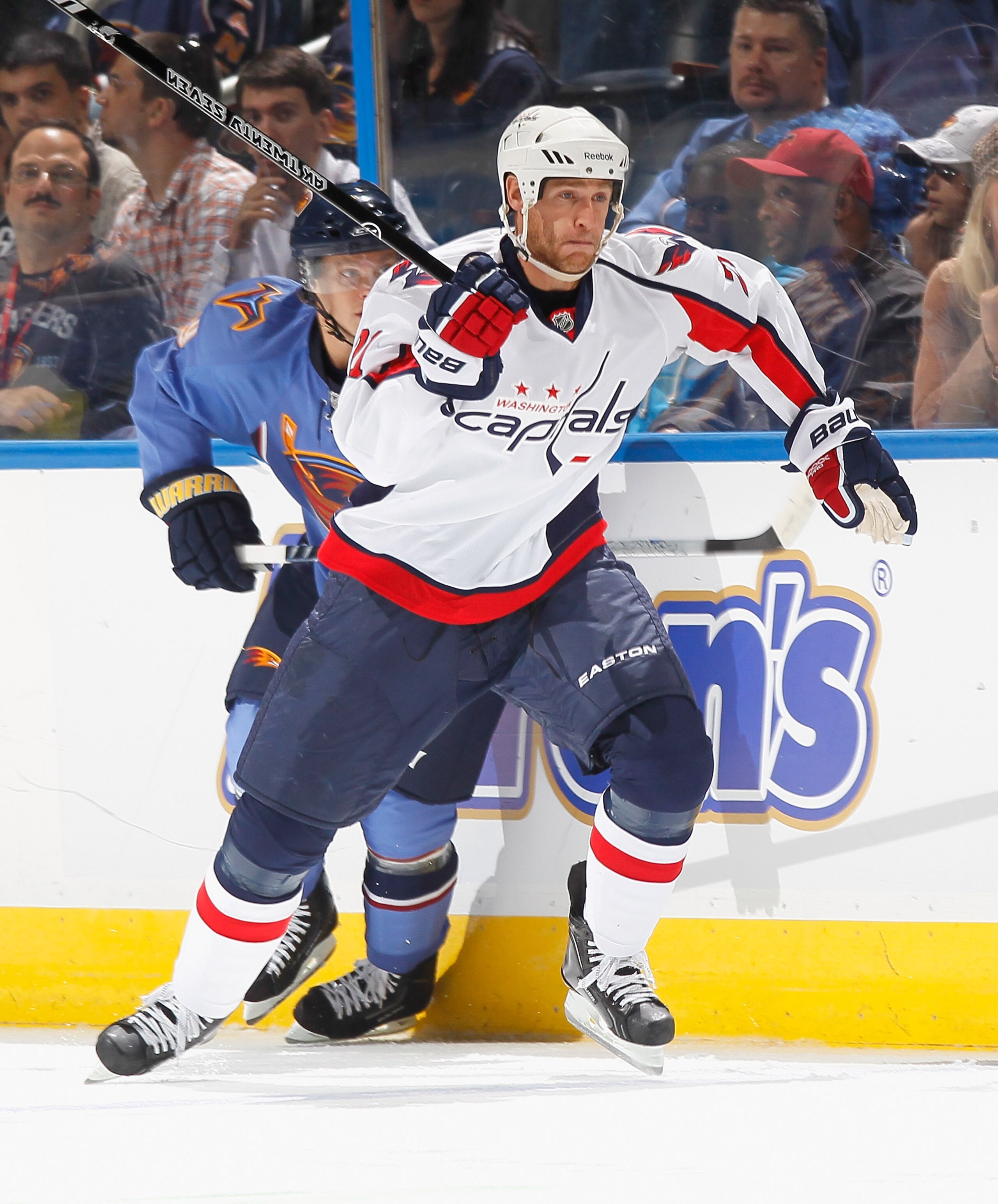 ATLANTA - OCTOBER 08:  Brooks Laich #21 of the Washington Capitals against the Atlanta Thrashers at Philips Arena on October 8, 2010 in Atlanta, Georgia.  (Photo by Kevin C. Cox/Getty Images)