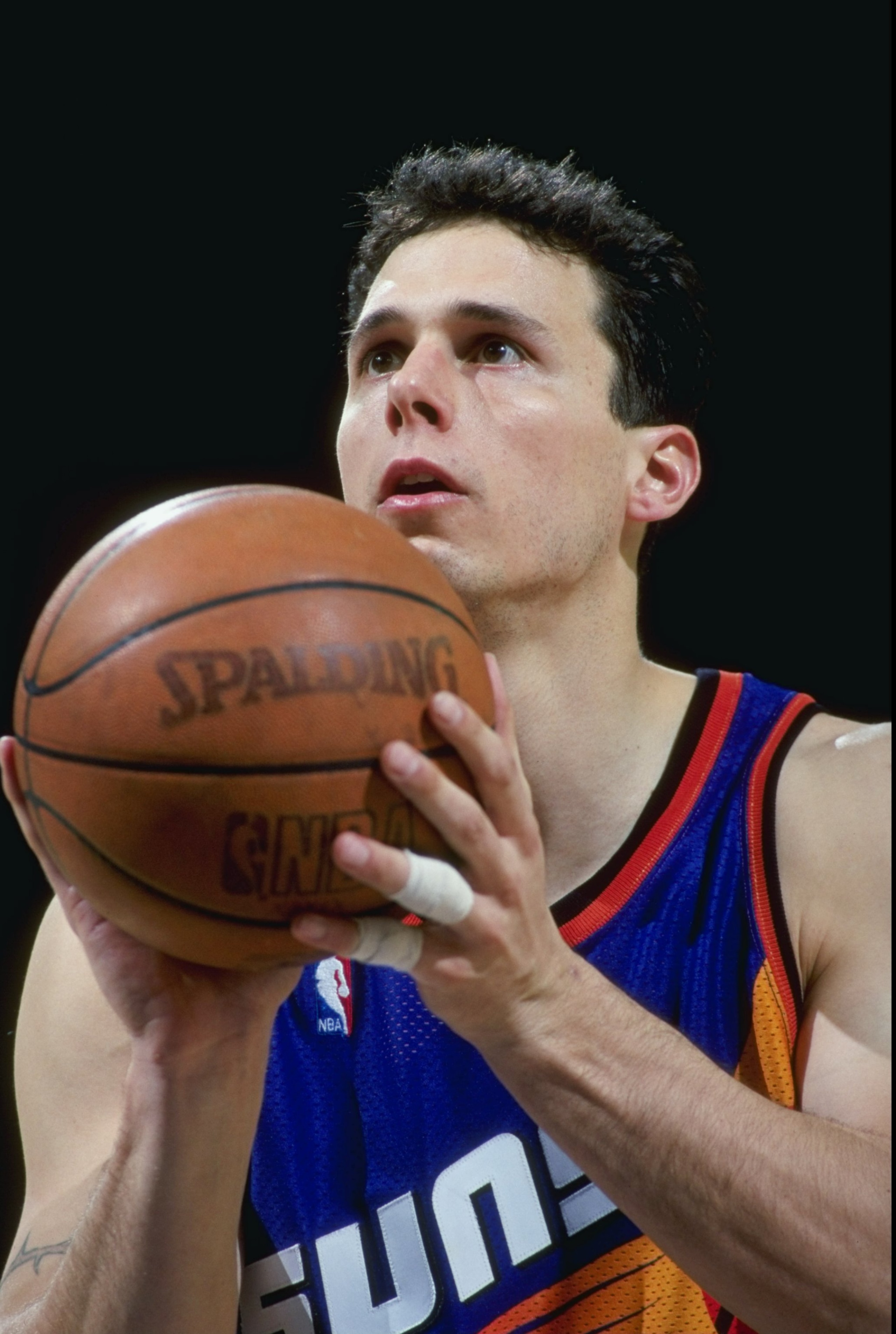 26 Feb 1999: Tom Gugliotta #24 of the Phoenix Suns shoots a free throw against the Golden State Warriors at the Oakland Coliseum in Oakland, California. The Warriors defeated the Suns 94-90. Mandatory Credit: Jed Jacobsohn /Allsport 26 Feb 1999: Tom Gugliotta #24 of the Phoenix Suns shoots a free throw against the Golden State Warriors at the Oakland Coliseum in Oakland, California. The Warriors defeated the Suns 94-90. Mandatory Credit: Jed Jacobsohn /Allsport
