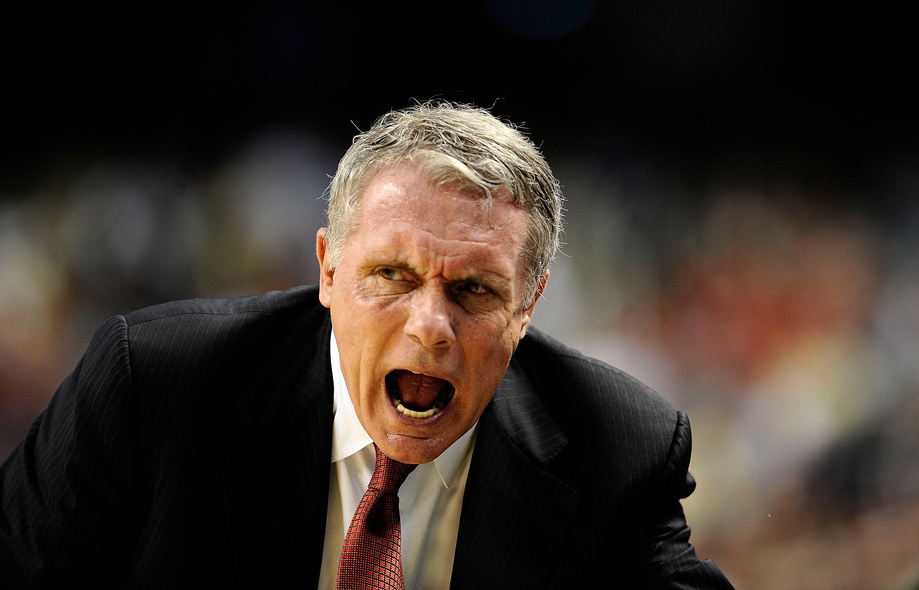 GREENSBORO, NC - MARCH 12:  Gary Williams, head coach of the University of Maryland Terrapins works the sidelines against the Georgia Tech Yellow Jackets in their quarterfinal game in the 2010 ACC Men's Basketball Tournament at the Greensboro Coliseum on 
