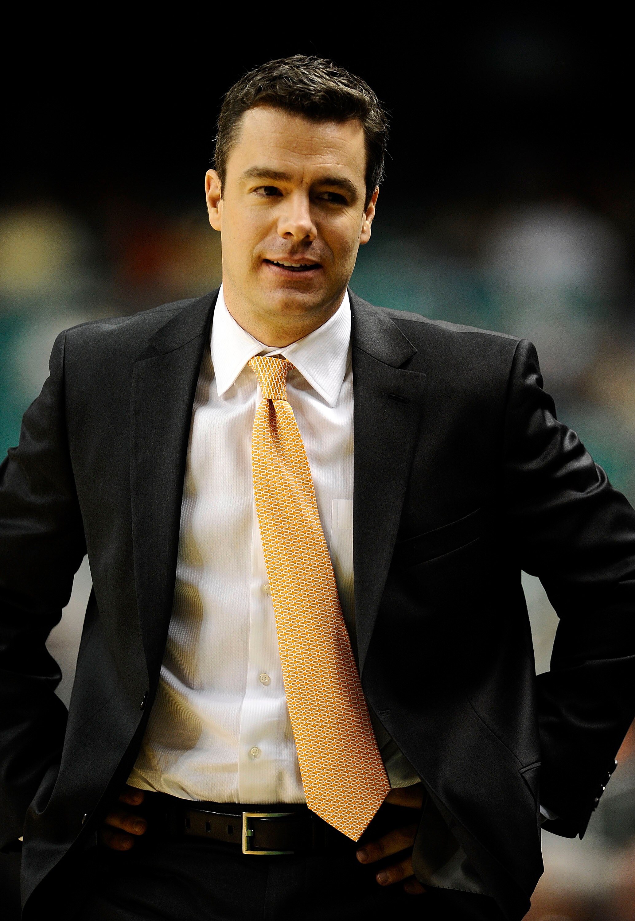 GREENSBORO, NC - MARCH 11:  Tony Bennett of the University of Virginia Cavaliers coaches against the Boston College Eagles in their first round game in the 2010 ACC Men's Basketball Tournament at the Greensboro Coliseum on March 11, 2010 in Greensboro, No