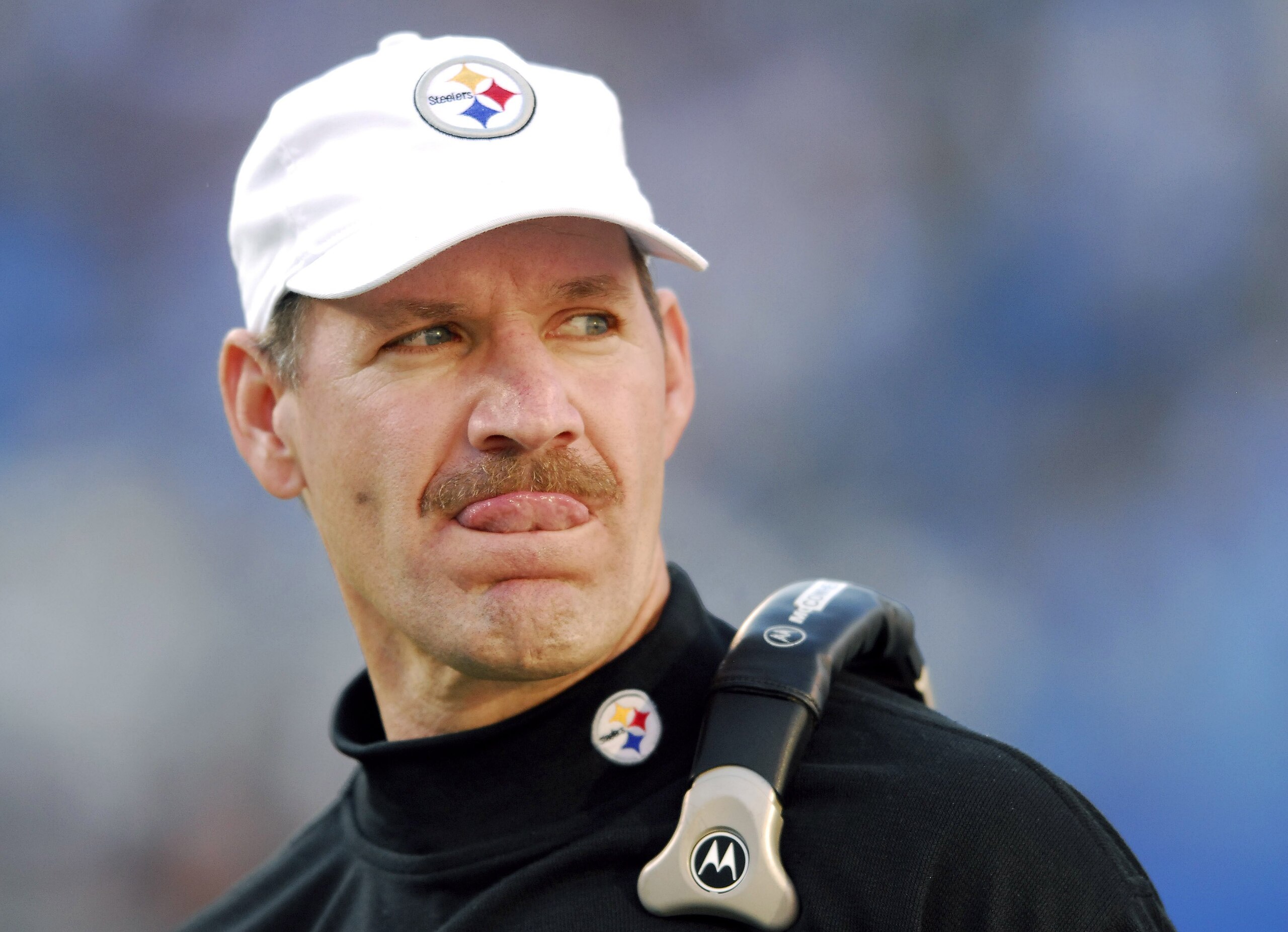 CHARLOTTE, NC - DECEMBER 17: Coach Bill Cowher of the Pittsburgh Steelers watches his team against the Carolina Panthers on December 17, 2006 at Bank of America Stadium in Charlotte, North Carolina. The Steelers defeated the Panthers 37-3. (Photo by Gra CHARLOTTE, NC - DECEMBER 17: Coach Bill Cowher of the Pittsburgh Steelers watches his team against the Carolina Panthers on December 17, 2006 at Bank of America Stadium in Charlotte, North Carolina. The Steelers defeated the Panthers 37-3. (Photo by Gra