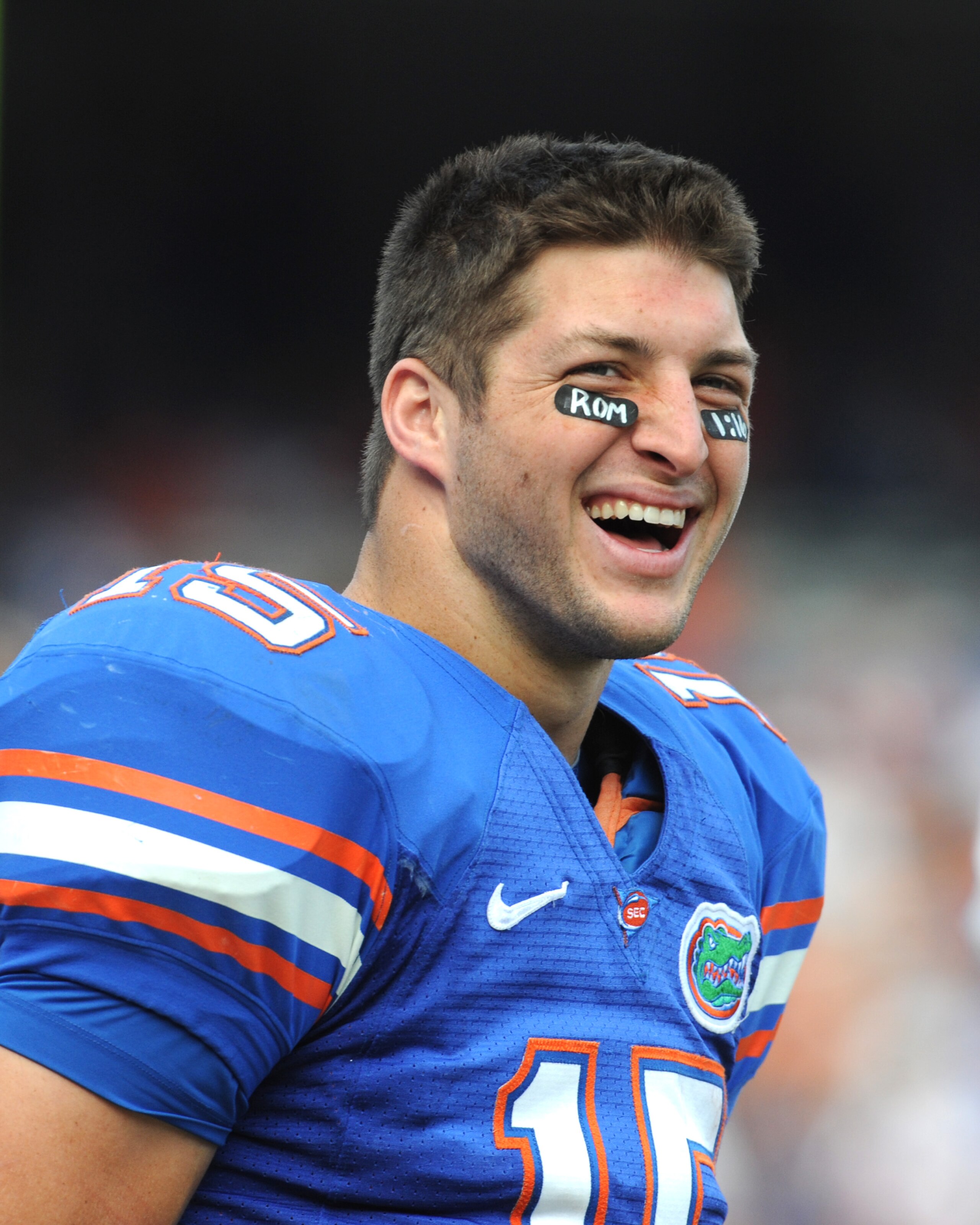 GAINESVILLE, FL - NOVEMBER 21: Quarterback Tim Tebow #15 of the Florida Gators watches fourth-quarter play against the Florida International University Golden Panthers, November 21, 2009 at Ben Hill Griffin Stadium in Gainesville, Florida.  (Photo by Al M