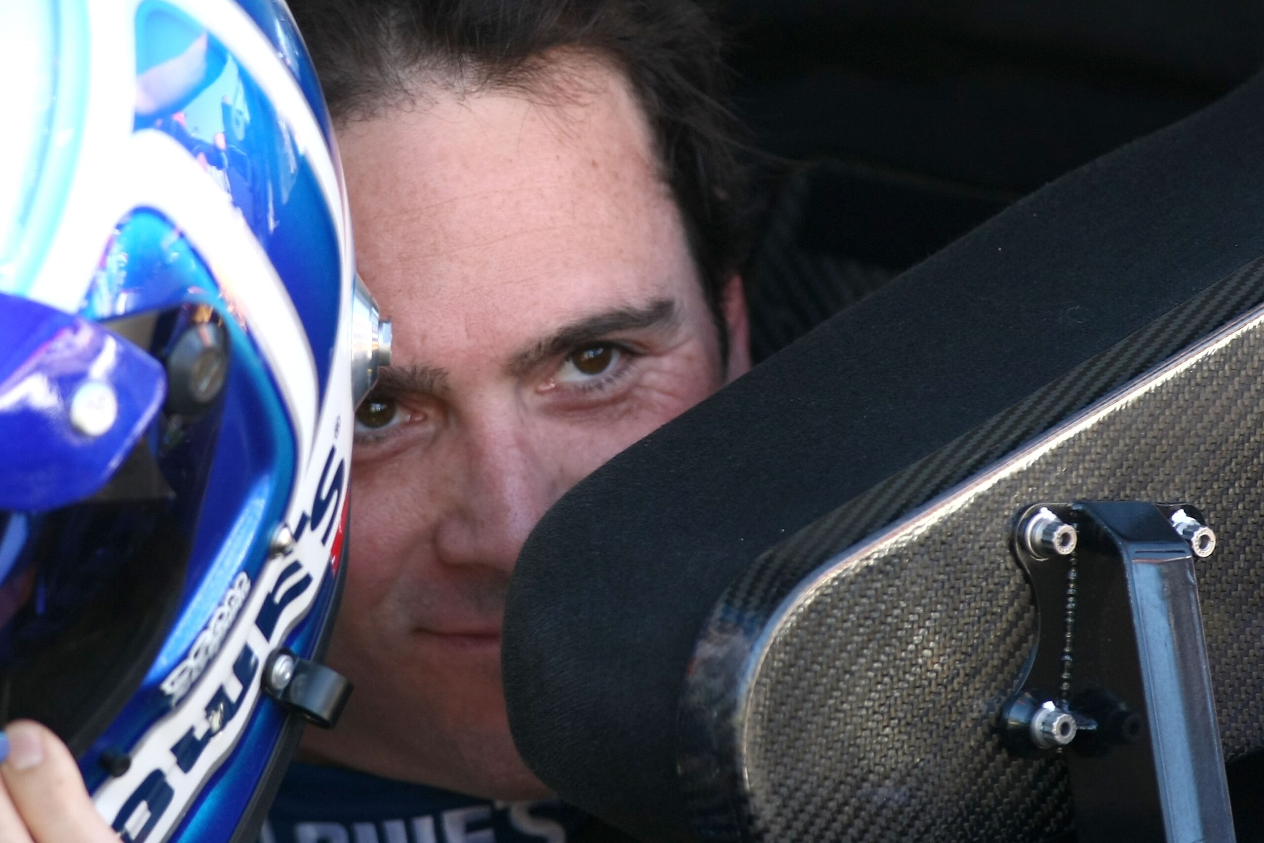 PHOENIX - APRIL 09:  Jimmie Johnson, driver of the #48 Lowe's Chevrolet, in his car during qualifying for the NASCAR Sprint Cup Series Subway Fresh Fit 600 at Phoenix International Raceway on April 9, 2010 in Phoenix, Arizona.  (Photo by Jonathan Ferrey/G