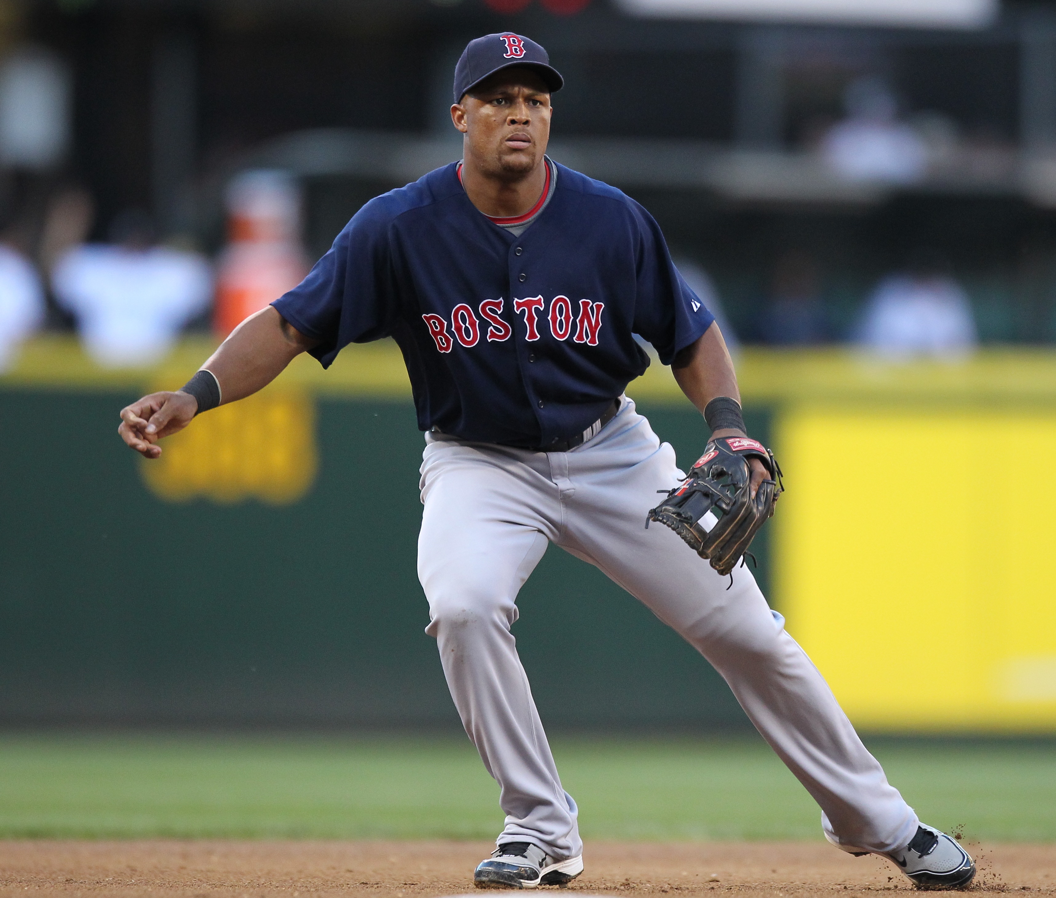 SEATTLE - JULY 24:  Adrian Beltre #29 of the Boston Red Sox reacts to a foul ball during the game against the Seattle Mariners at Safeco Field on July 24, 2010 in Seattle, Washington. (Photo by Otto Greule Jr/Getty Images)