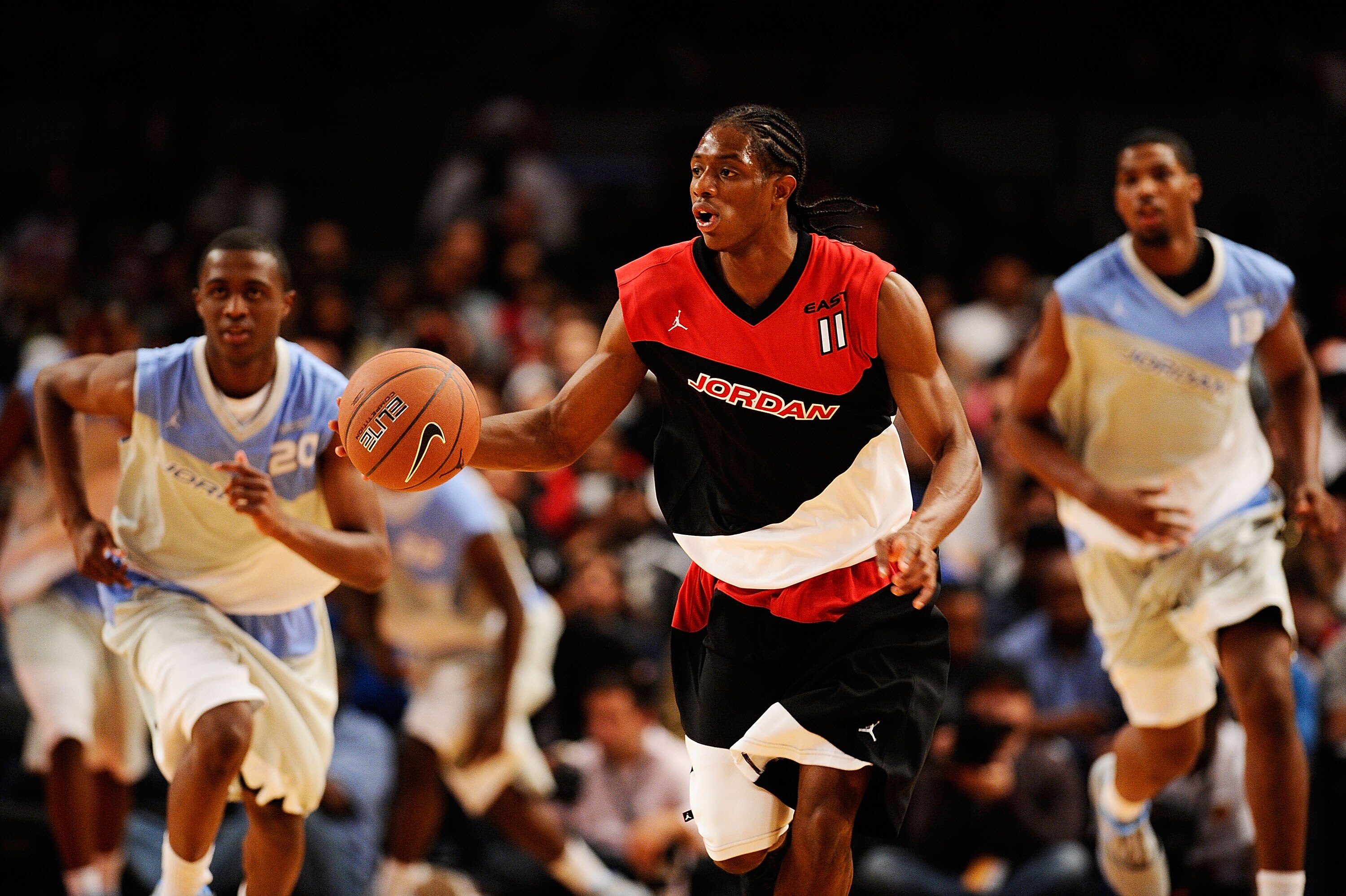 NEW YORK - APRIL 17:  Brandon Knight #11 of East Team heads up court against West Team during the National Game at the 2010 Jordan Brand classic at Madison Square Garden on April 17, 2010 in New York City.  (Photo by Jeff Zelevansky/Getty Images for Jorda
