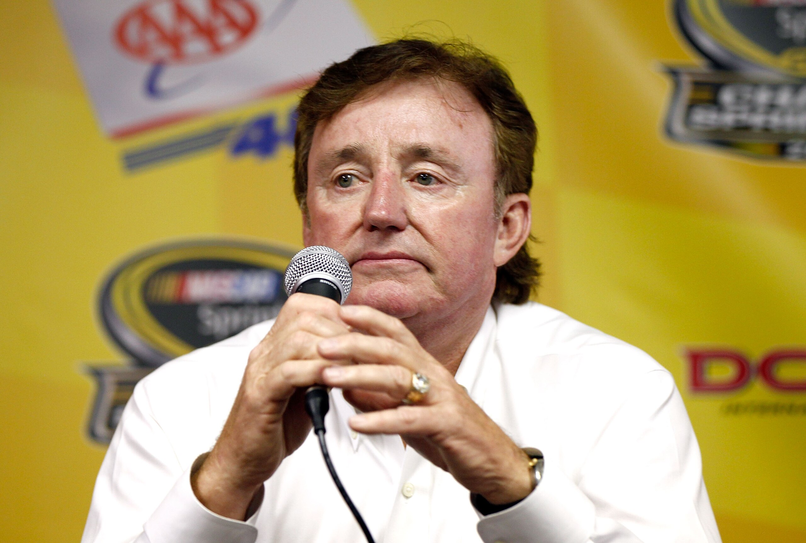DOVER, DE - SEPTEMBER 24: Team owner Richard Childress speaks to the media after practice for the NASCAR Sprint Cup Series AAA 400 at Dover International Speedway on September 24, 2010 in Dover, Delaware. (Photo by Jeff Zelevansky/Getty Images for NASCA DOVER, DE - SEPTEMBER 24: Team owner Richard Childress speaks to the media after practice for the NASCAR Sprint Cup Series AAA 400 at Dover International Speedway on September 24, 2010 in Dover, Delaware. (Photo by Jeff Zelevansky/Getty Images for NASCA