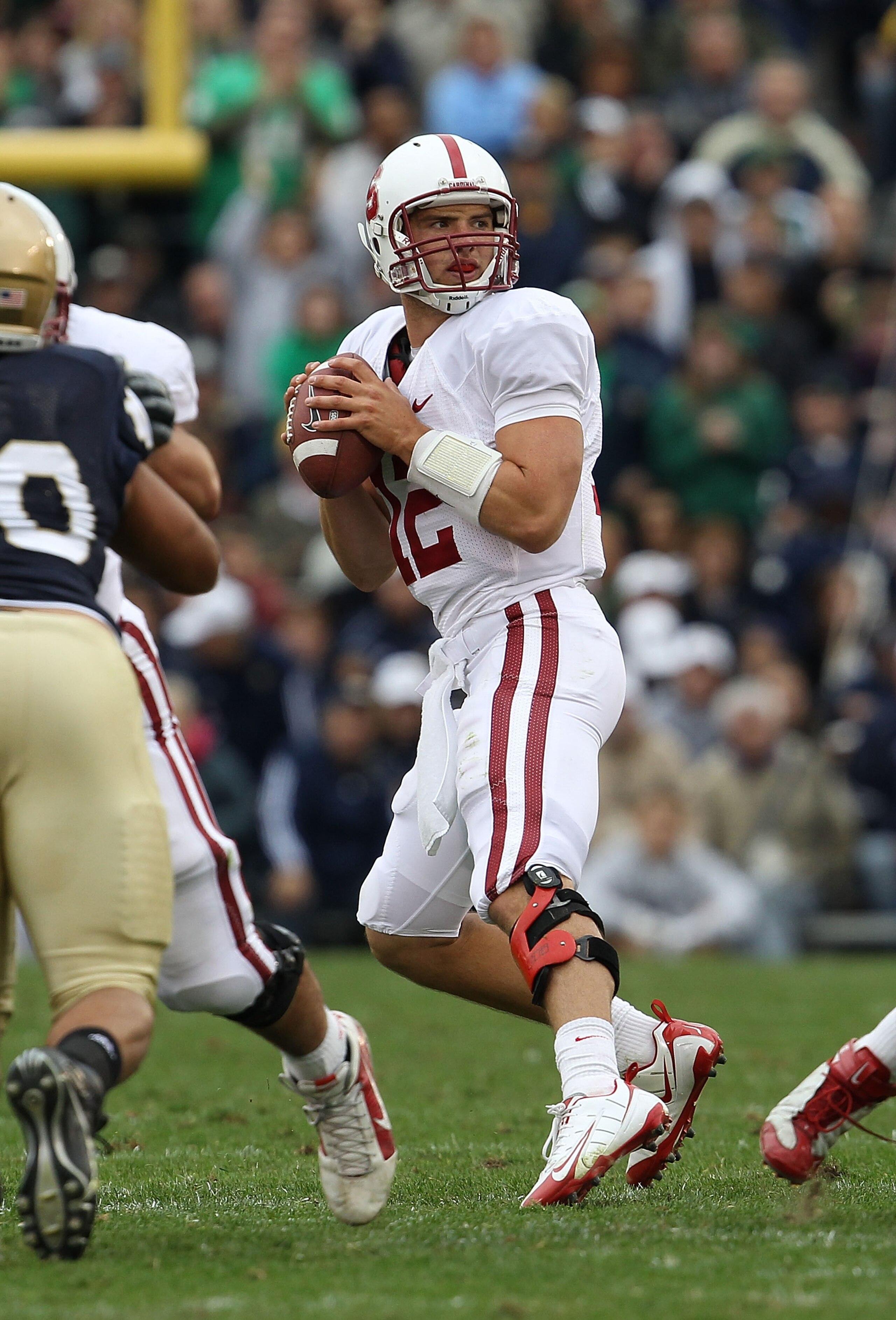 SOUTH BEND, IN - SEPTEMBER 25: Andrew Luck #12 of the Stanford Cardinal looks for a receiver against the Notre Dame Fighting Irish at Notre Dame Stadium on September 25, 2010 in South Bend, Indiana. Stanford defeated Notre Dame 37-14. (Photo by Jonathan D SOUTH BEND, IN - SEPTEMBER 25: Andrew Luck #12 of the Stanford Cardinal looks for a receiver against the Notre Dame Fighting Irish at Notre Dame Stadium on September 25, 2010 in South Bend, Indiana. Stanford defeated Notre Dame 37-14. (Photo by Jonathan D