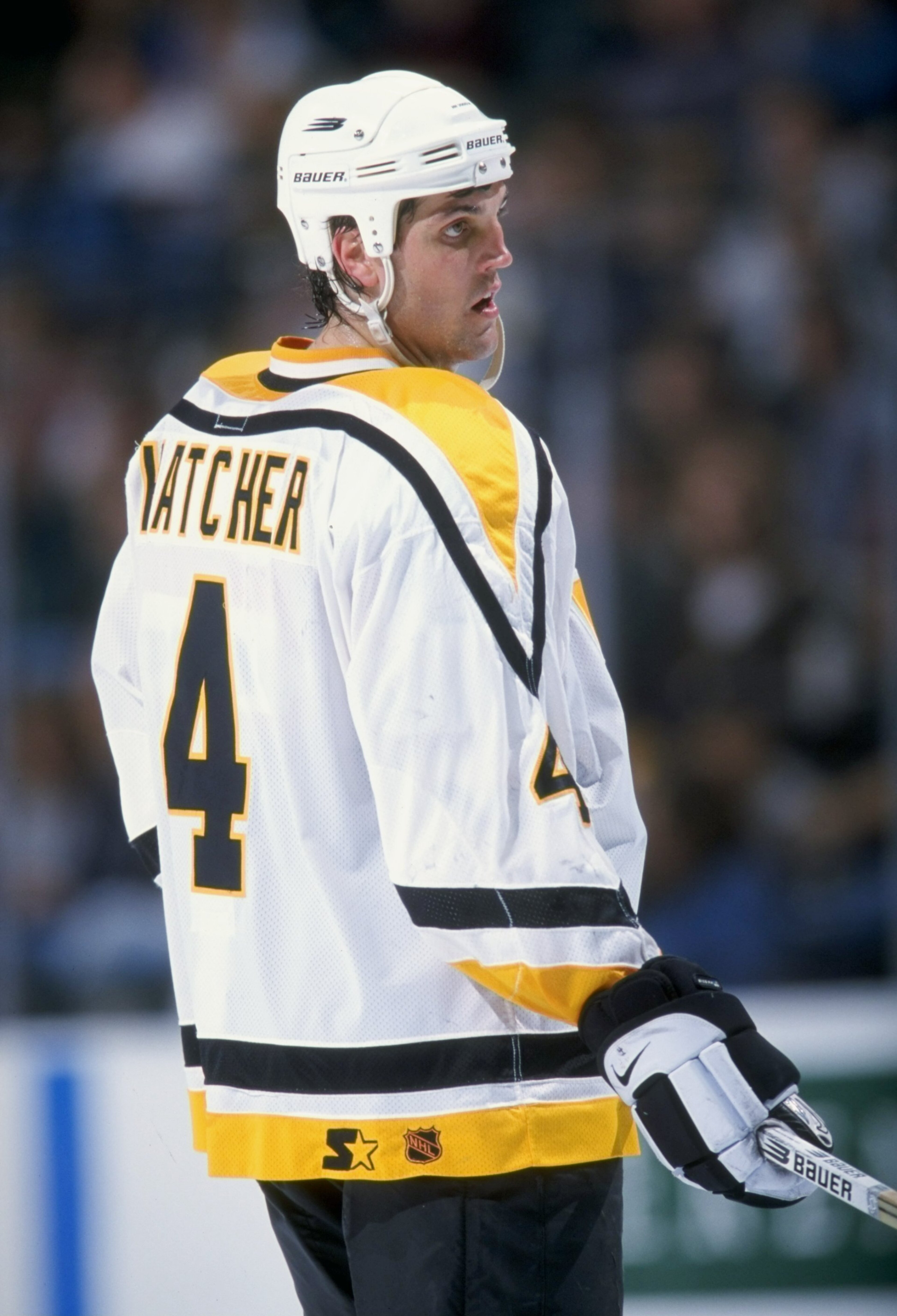 22 Mar 1998: Defenseman Kevin Hatcher of the Pittsburgh Penguins in action during a game against the Dallas Stars at the Reunion Arena in Dallas, Texas. The Stars and Penguins tied 0-0. Mandatory Credit: Stephen Dunn /Allsport 22 Mar 1998: Defenseman Kevin Hatcher of the Pittsburgh Penguins in action during a game against the Dallas Stars at the Reunion Arena in Dallas, Texas. The Stars and Penguins tied 0-0. Mandatory Credit: Stephen Dunn /Allsport