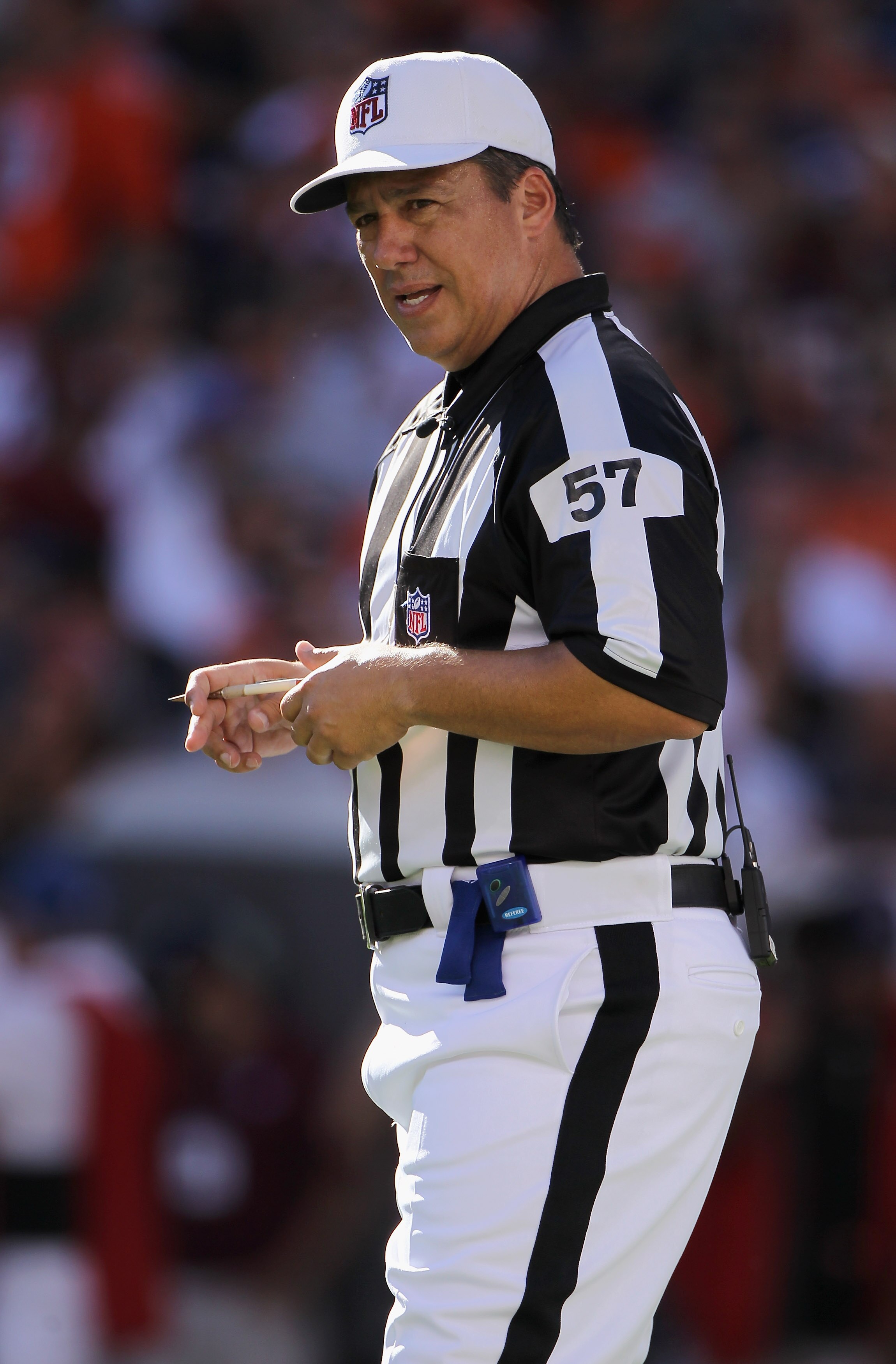 DENVER - SEPTEMBER 26:  Referee Al Riveron oversees the action between the Denver Broncos and the Indianapolis Colts at INVESCO Field at Mile High on September 26, 2010 in Denver, Colorado. The Colts defeated the Broncos 27-13.  (Photo by Doug Pensinger/G