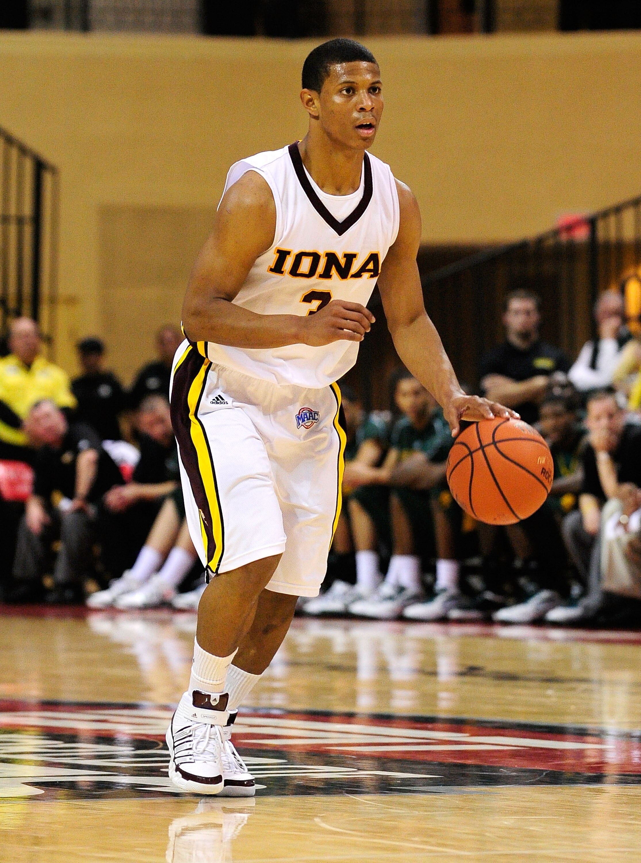 ORLANDO, FL - NOVEMBER 27:  Scott Machado #3 of the Iona Gaels looks to pass against the Baylor Bears during the Old Spice Classic at Disney's Milk House on November 27, 2009 in Orlando, Florida.  (Photo by Sam Greenwood/Getty Images)