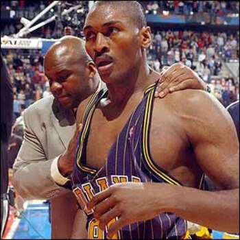 Ron Artest after the "Malice at the Palace"