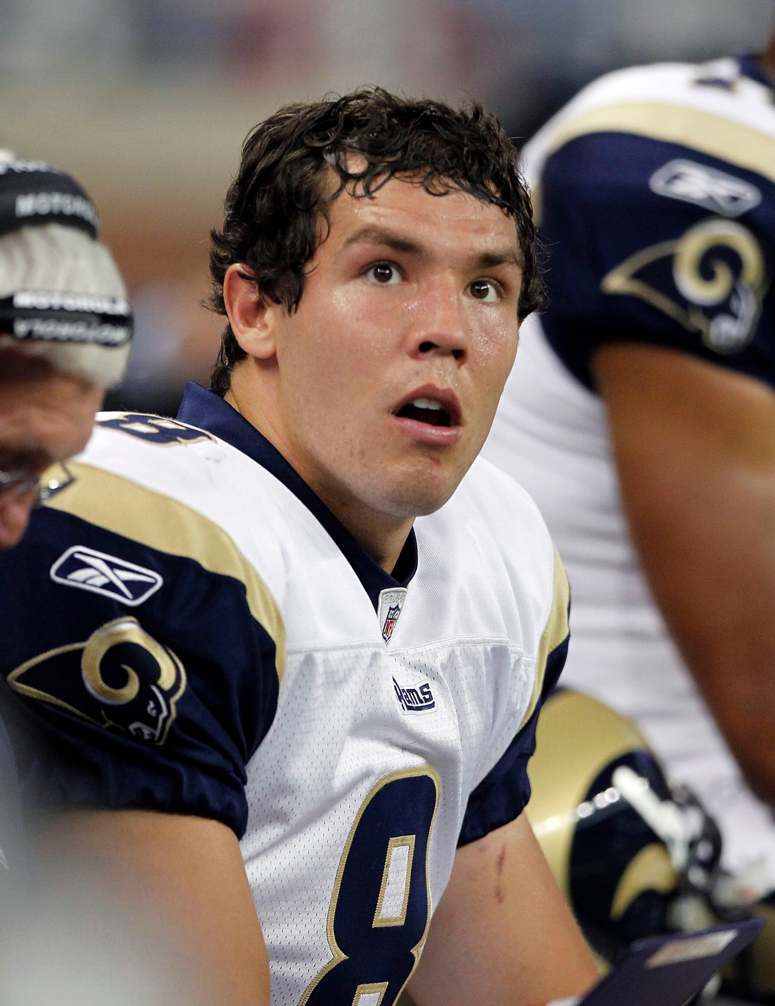DETROIT - OCTOBER 10:  Sam Bradford #8 of the St. Louis Rams during the fourth quarter of the game against the Detroit Lions at Ford Field on October 10, 2010 in Detroit, Michigan. The Lions defeated the Rams 44-6.  (Photo by Leon Halip/Getty Images)