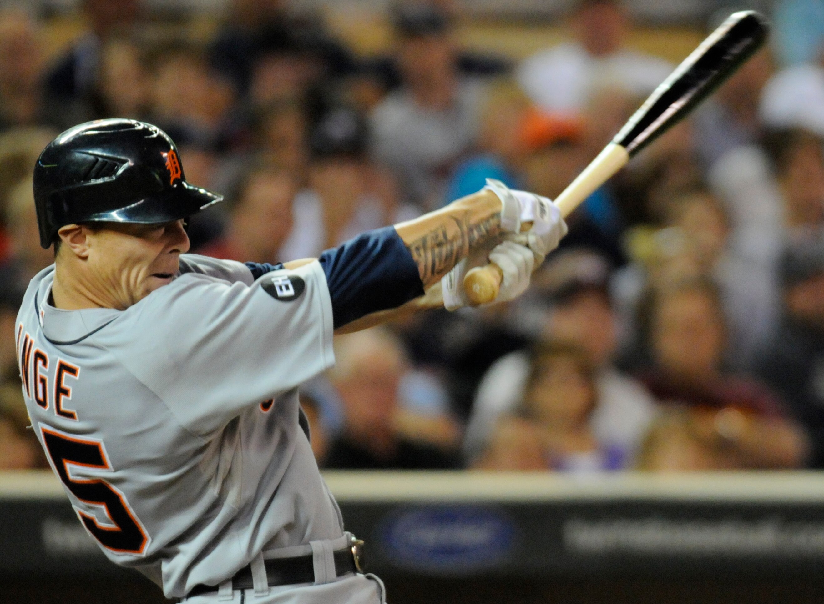 MINNEAPOLIS, MN - JUNE 28: Brandon Inge #15 of the Detroit Tigers bats in the eighth inning against the Minnesota Twins during their game on June 28, 2010 at Target Field in Minneapolis, Minnesota. Tigers defeated the Twins 7-5. (Photo by Hannah Foslien /
