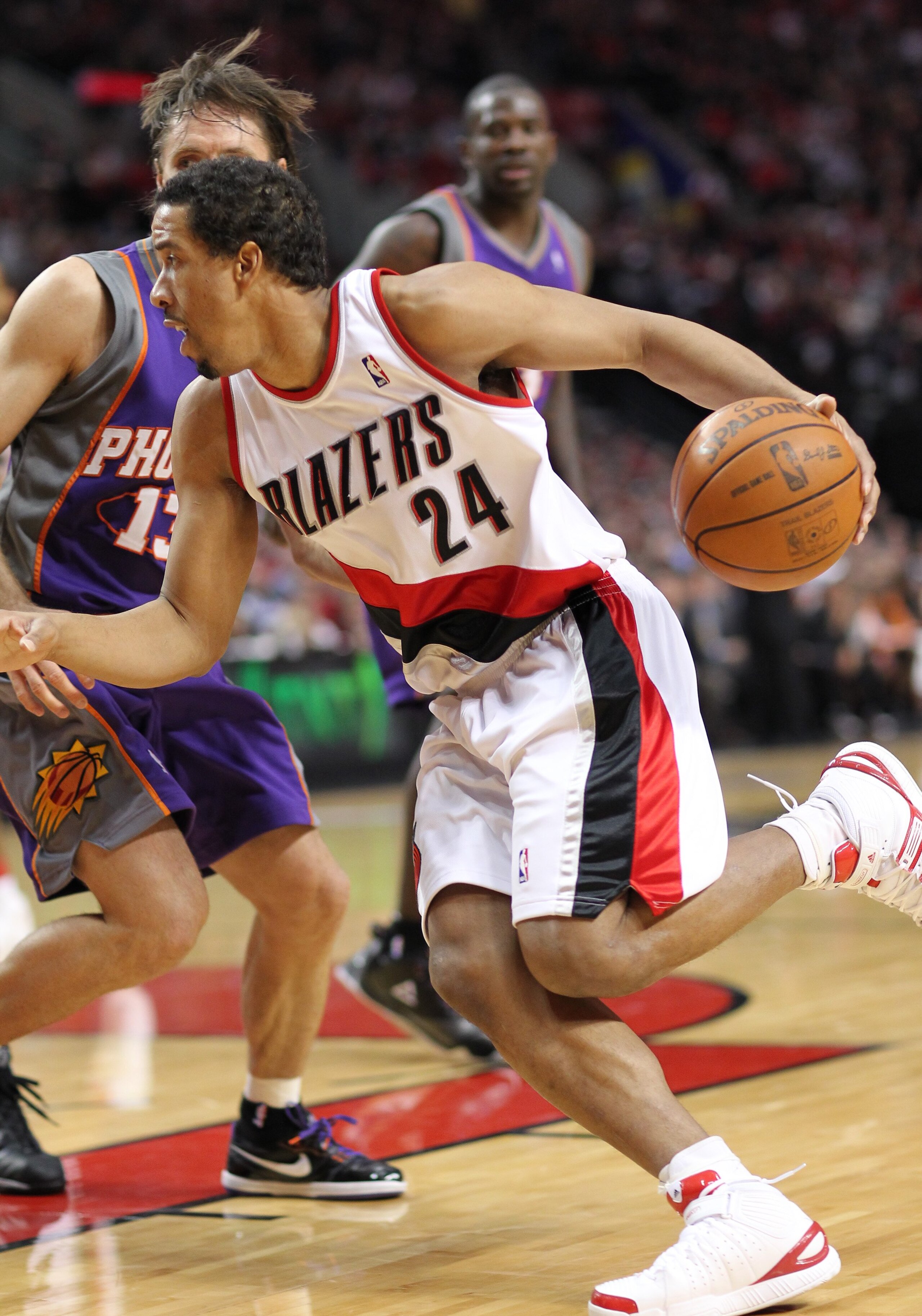 PORTLAND, OR - APRIL 29:  Andre Miller #24 of the Portland Trail Blazers in action against the Phoenix Suns during Game Six of the Western Conference Quarterfinals of the NBA Playoffs on April 29, 2010 at the Rose Garden in Portland, Oregon. The Suns defe