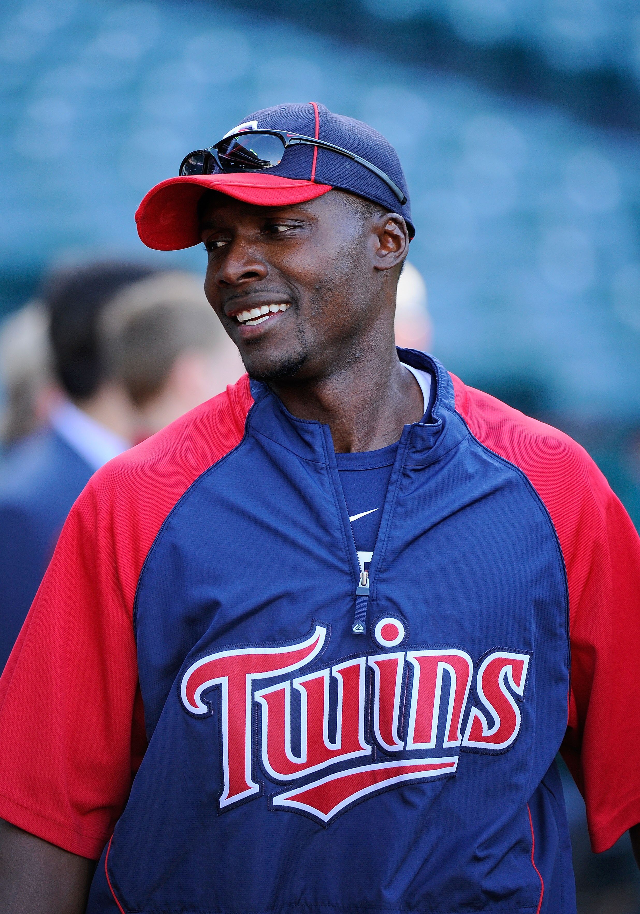 ANAHEIM, CA - APRIL 05:  Orlando Hudson #1 of the Minnesota Twins stands on the field during warm ups prior to their Opening Day game against the Los Angeles Angels of Anaheim at Angel Stadium on April 5, 2010 in Anaheim, California.  (Photo by Kevork Dja