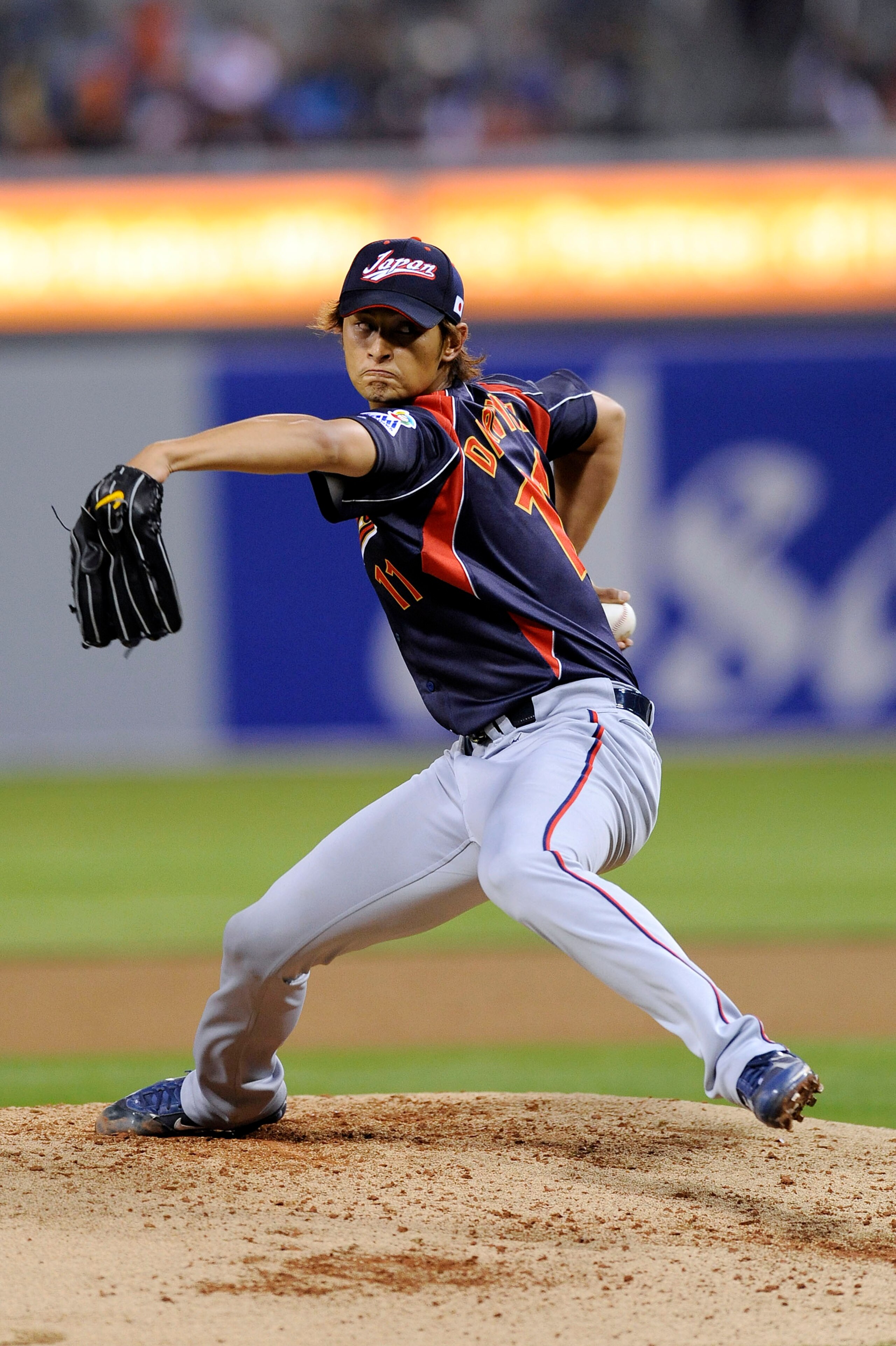 SAN DIEGO - MARCH 17:  Yu Darvish #11 of Japan pitches against Korea during the 2009 World Baseball Classic Round 2 Pool 1 Game 4 on March 17, 2009 at Petco Park in San Diego, California.  (Photo by Kevork Djansezian/Getty Images)