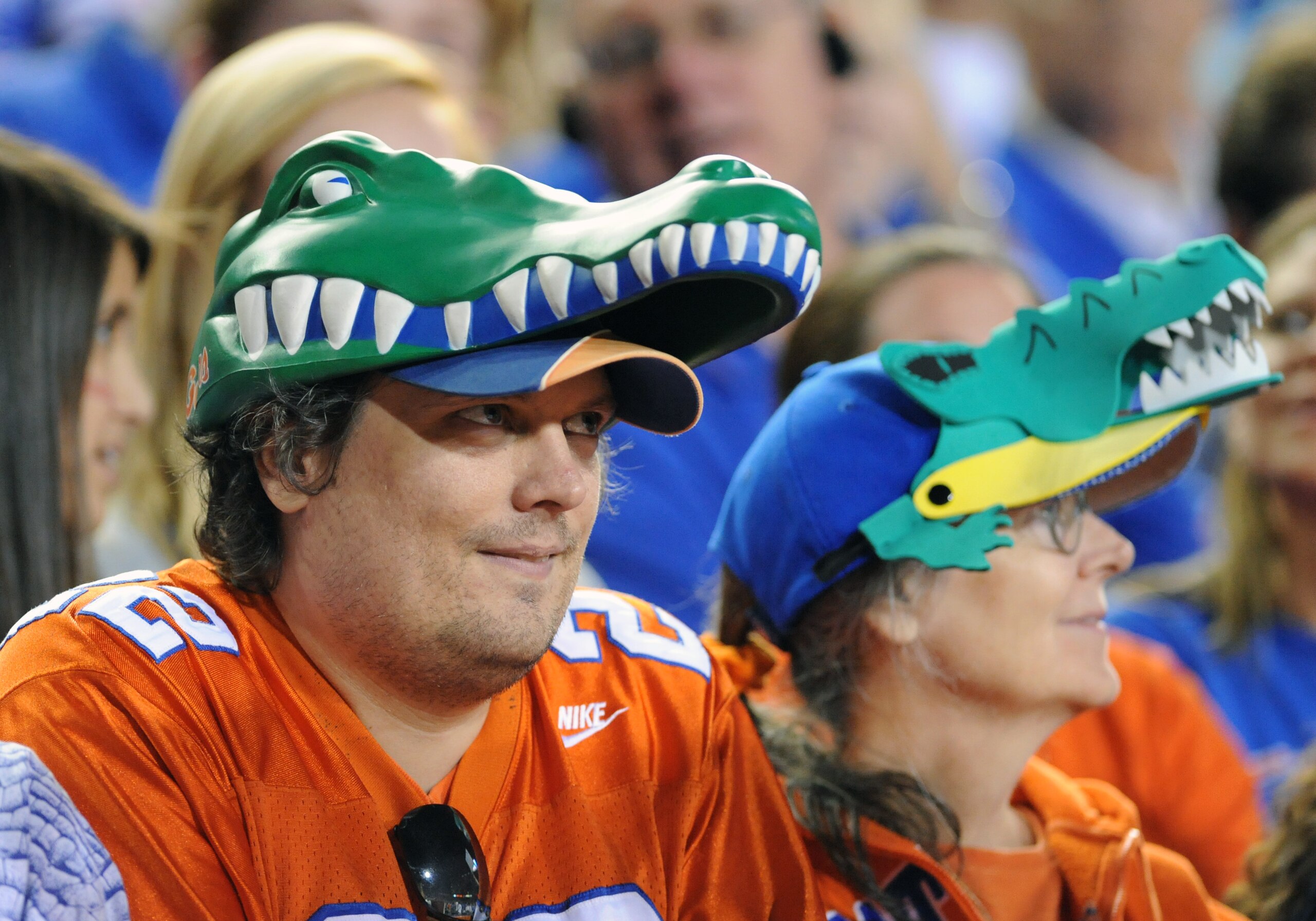 GAINESVILLE, FL - OCTOBER 16:  Fans of the Florida Gators watch a 10 - 7 loss to the Mississippi State Bulldogs October 16, 2010 Ben Hill Griffin Stadium at Gainesville, Florida.  (Photo by Al Messerschmidt/Getty Images)