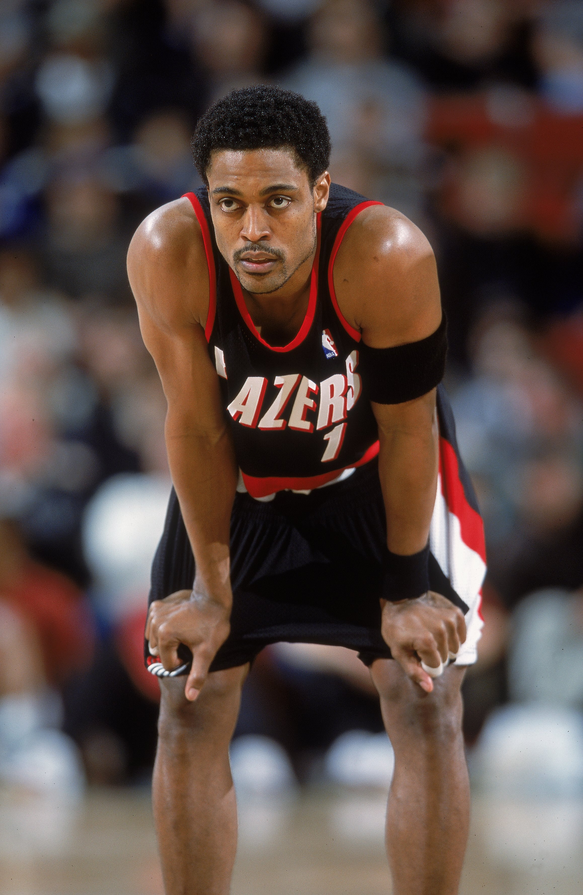13 Mar 2001:  Rod Strickland #1 of the Portland TrailBlazers waits on the court during the game against the Seattle SuperSonics at the Key Arena in Seattle, Washington. The Sonics defeated the Blazers 99-90. NOTE TO USER: It is expressly understood that t