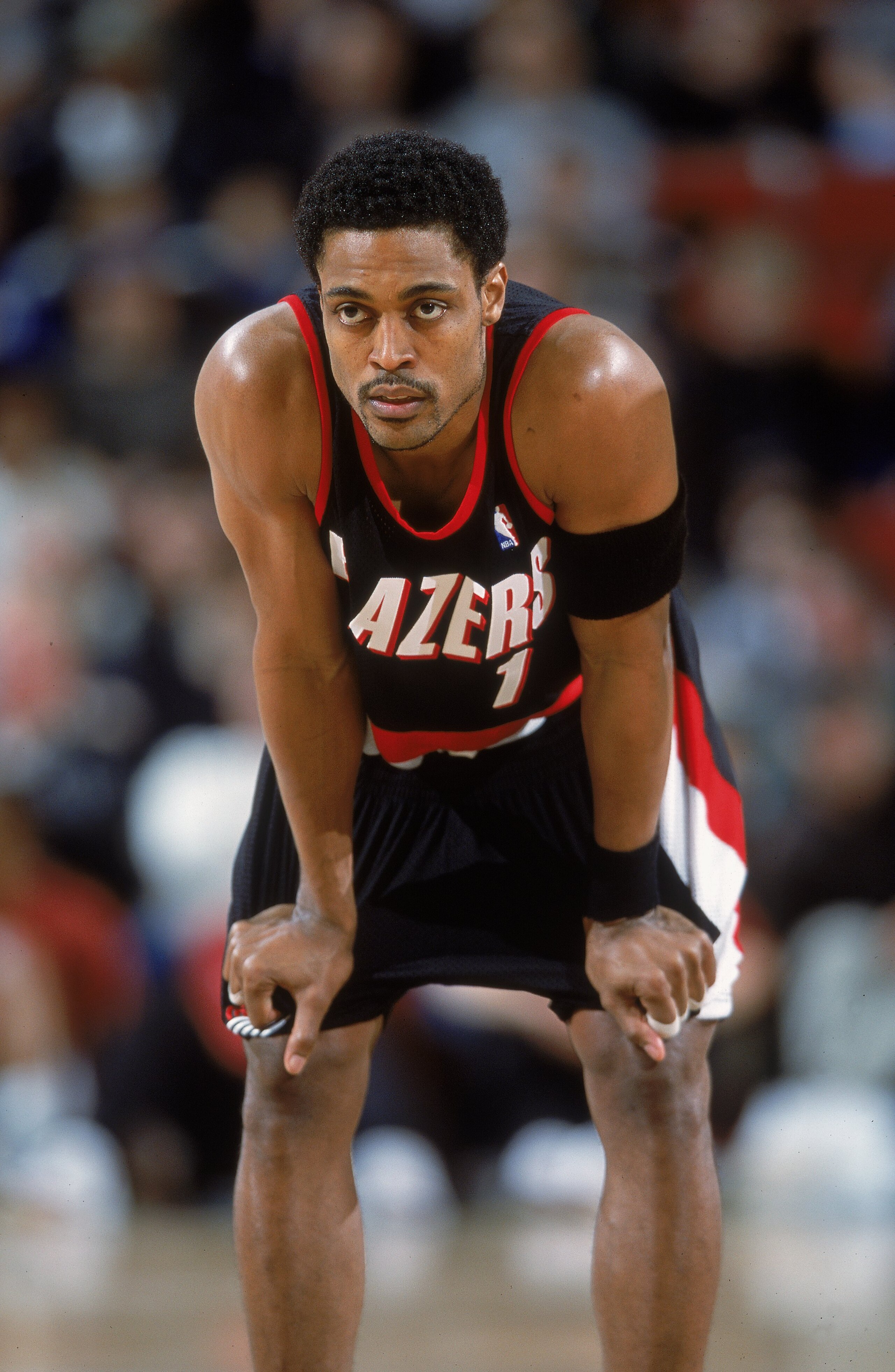 13 Mar 2001:  Rod Strickland #1 of the Portland TrailBlazers waits on the court during the game against the Seattle SuperSonics at the Key Arena in Seattle, Washington. The Sonics defeated the Blazers 99-90. NOTE TO USER: It is expressly understood that t
