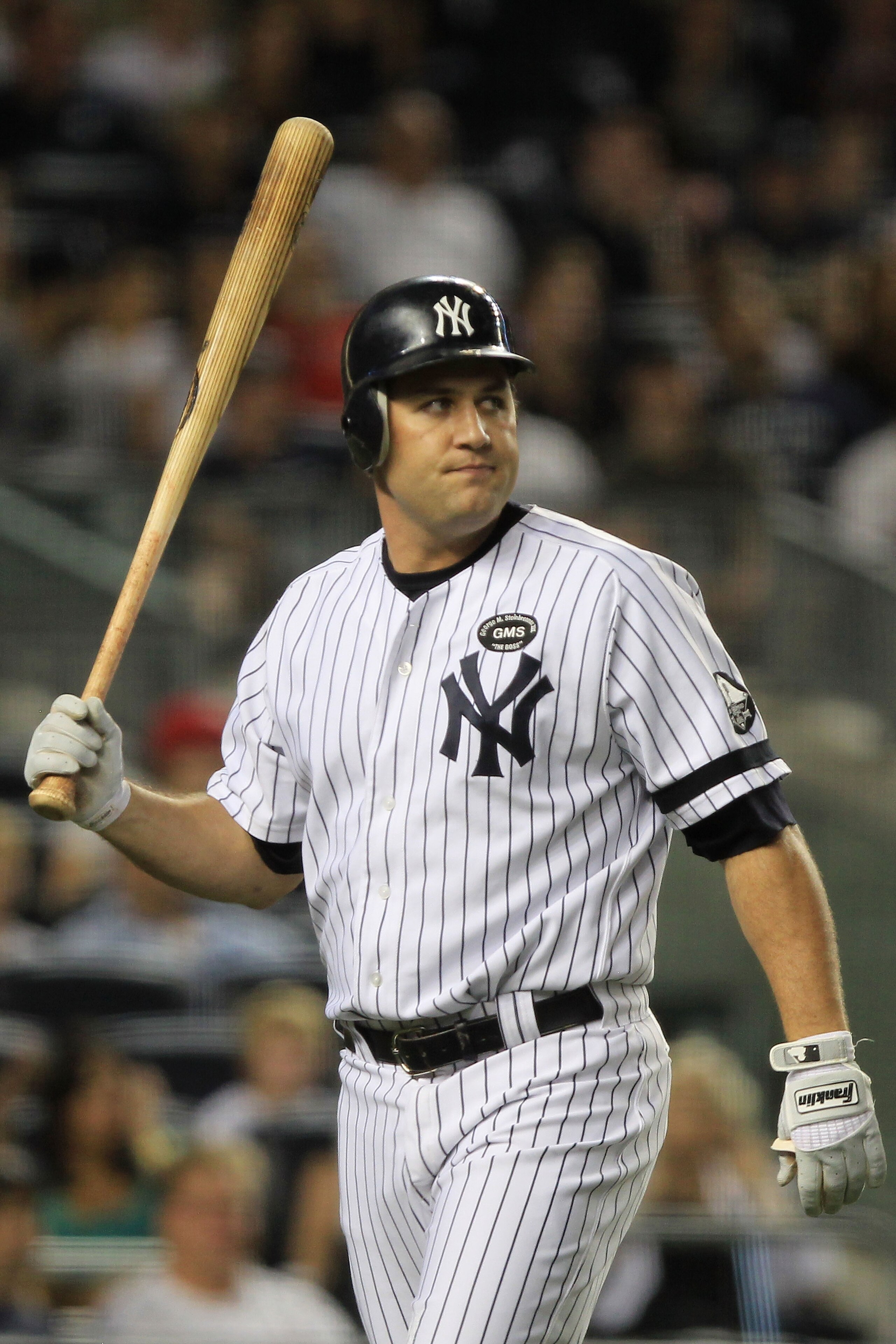 NEW YORK - SEPTEMBER 25: Lance Berkman #17 of the New York Yankees reacts after getting out against the Boston Red Sox during their game on September 25, 2010 at Yankee Stadium in the Bronx borough of New York City. (Photo by Chris McGrath/Getty Images) NEW YORK - SEPTEMBER 25: Lance Berkman #17 of the New York Yankees reacts after getting out against the Boston Red Sox during their game on September 25, 2010 at Yankee Stadium in the Bronx borough of New York City. (Photo by Chris McGrath/Getty Images)