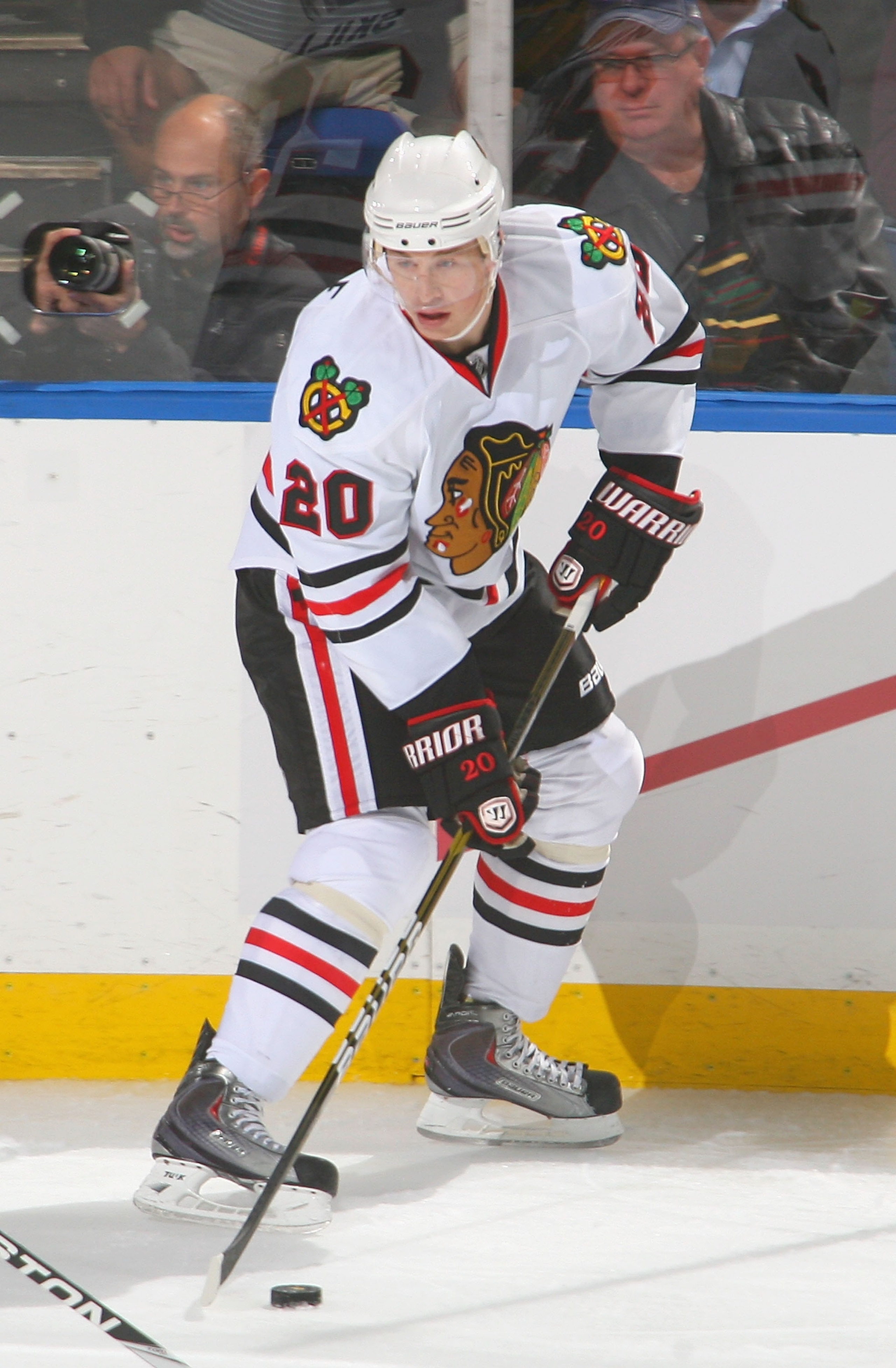 BUFFALO, NY - OCTOBER 11: Jack Skille #20 of the Chicago Blackhawks skates against the Buffalo Sabres  at HSBC Arena on October 11, 2010 in Buffalo, New York. Chicago won 4-3.  (Photo by Rick Stewart/Getty Images)