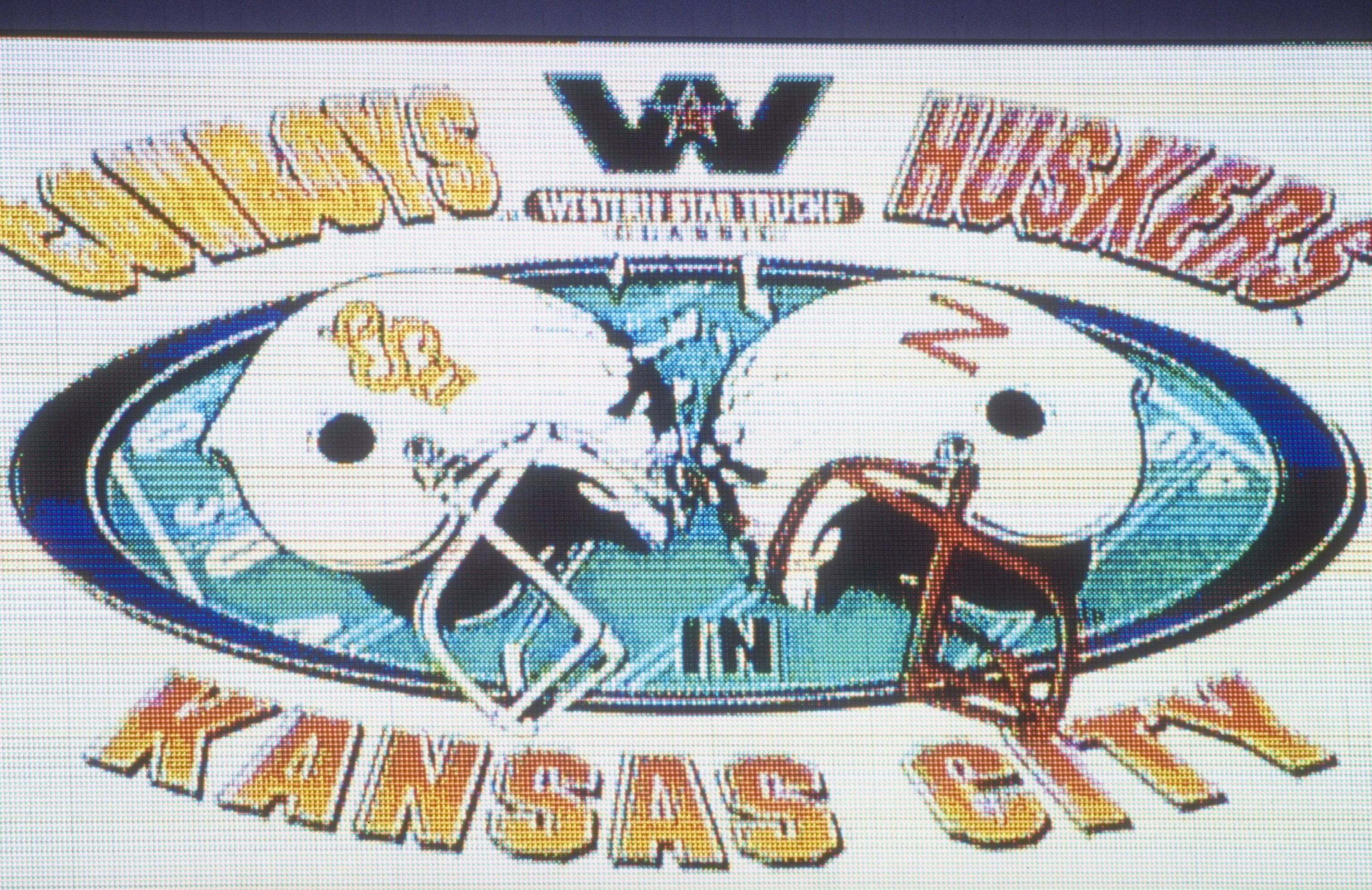 3 Oct 1998:  General view of a graphic on display during the game between the Nebraska Cornhuskers and the Oklahoma State Cowboys at the Arrowhead Stadium in Kansas City, Missouri. The Cornhuskers defeated the Cowboys 24-17. Mandatory Credit: Tim Umphrey