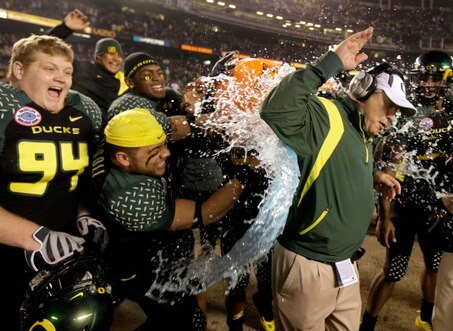 Will UCLA be able to keep Oregon head coach Chip Kelly dry on Thursday?