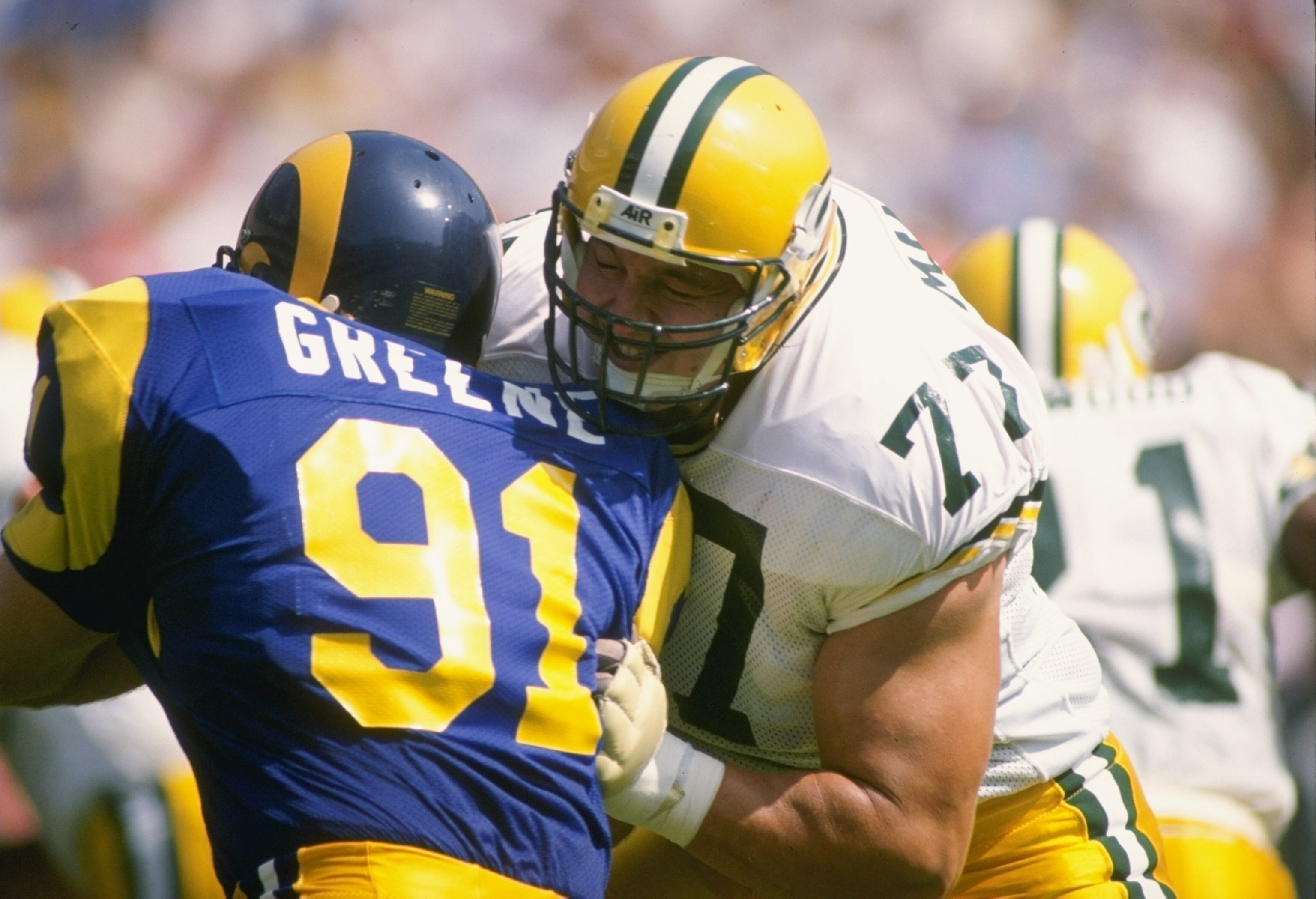 24 Sep 1989:  Offensive lineman Tony Mandarich of the Green Bay Packers in action during a game against the Los Angeles Rams at Anaheim Stadium in Anaheim, California.  The Rams won the game, 41-38. Mandatory Credit: Mike Powell  /Allsport
