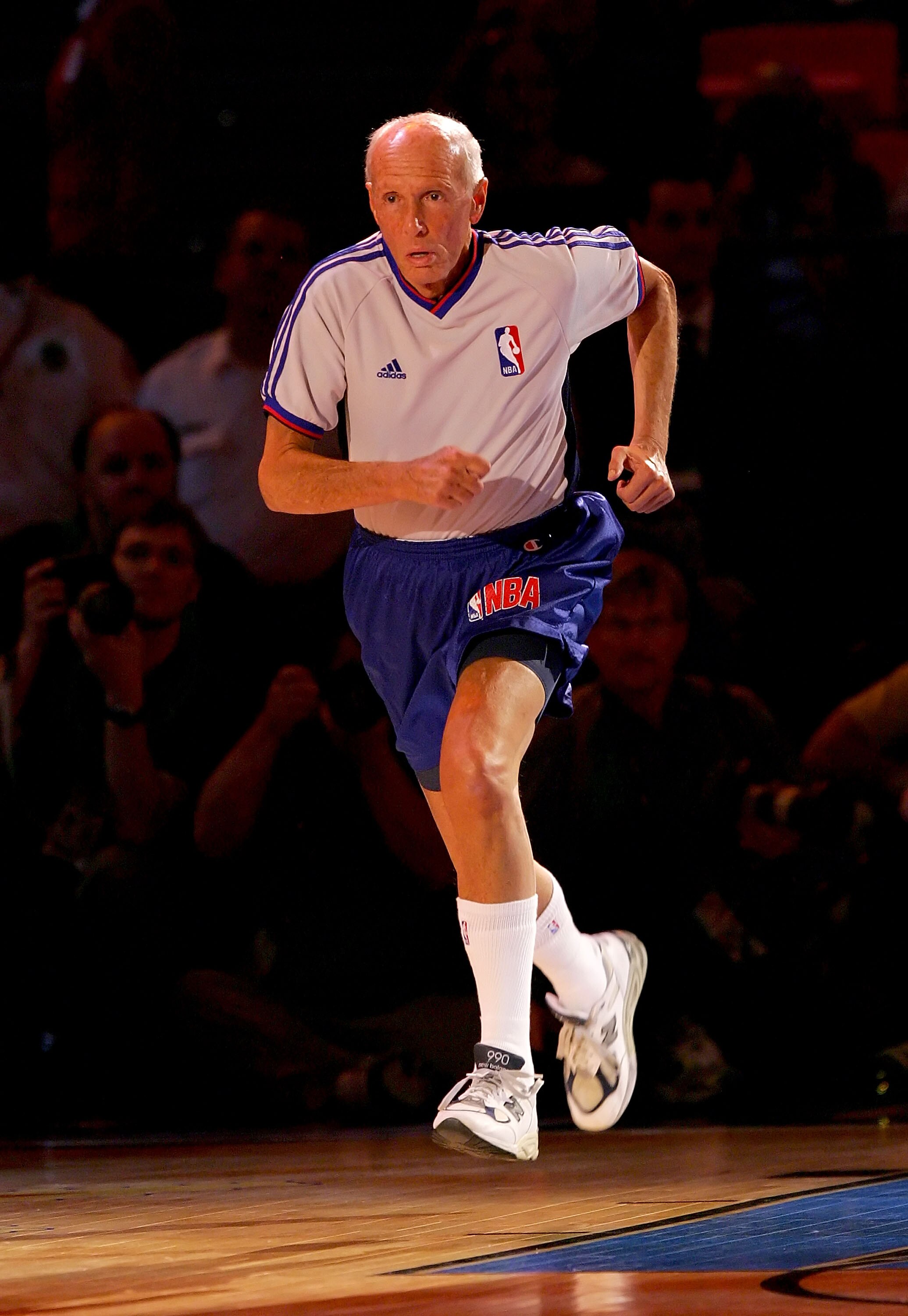 LAS VEGAS - FEBRUARY 17:  Referee Dick Bavetta participates in a footrace against NBA legend Charles Barkley in the Bavetta/Barkley Challenge during NBA All-Star Weekend on February 17, 2007 at Thomas & Mack Center in Las Vegas, Nevada.  NOTE TO USER: Use