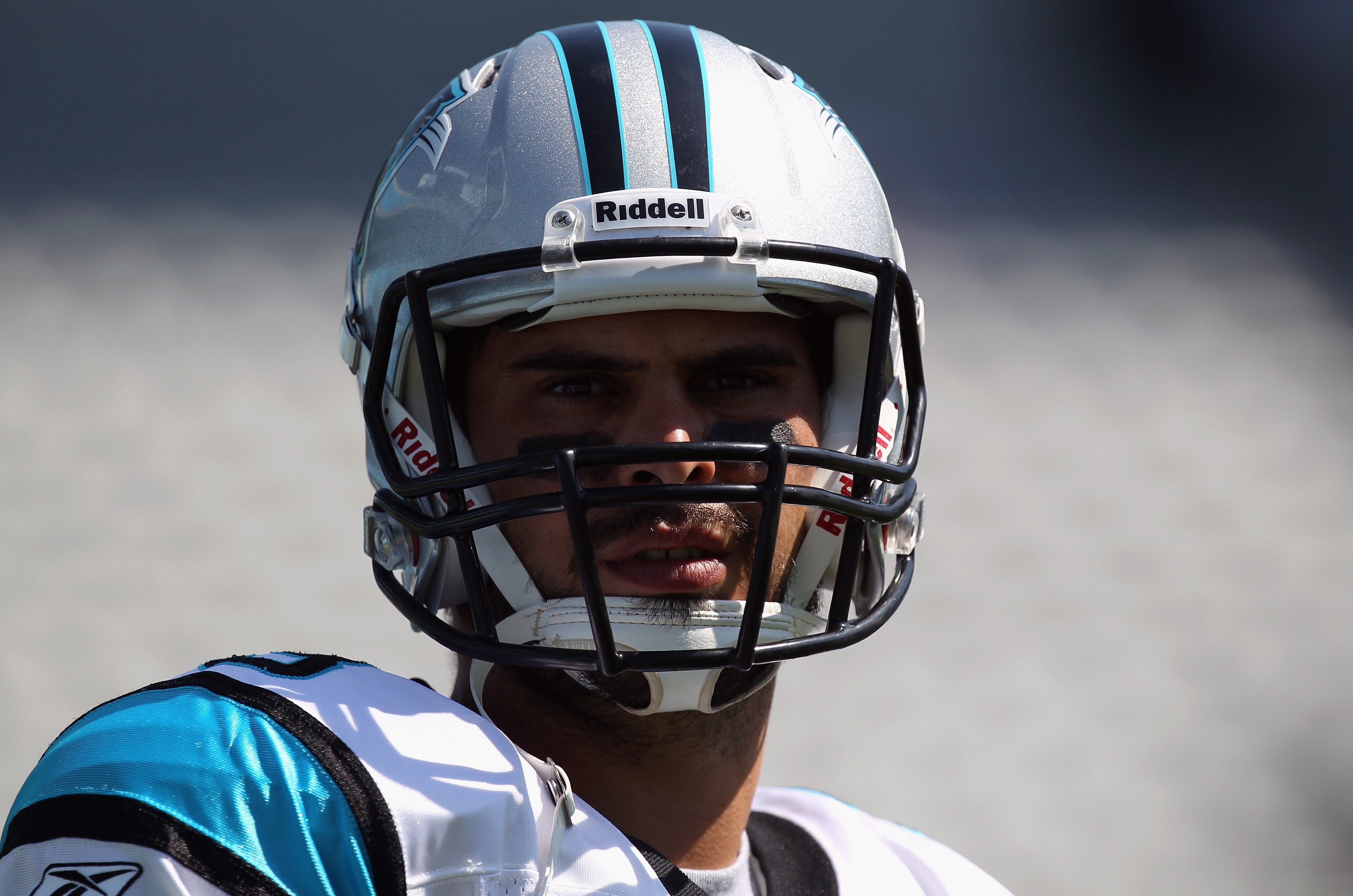 CHARLOTTE, NC - SEPTEMBER 19:  Matt Moore #3 of the Carolina Panthers during their game against the Tampa Bay Buccaneers at Bank of America Stadium on September 19, 2010 in Charlotte, North Carolina.  (Photo by Streeter Lecka/Getty Images)