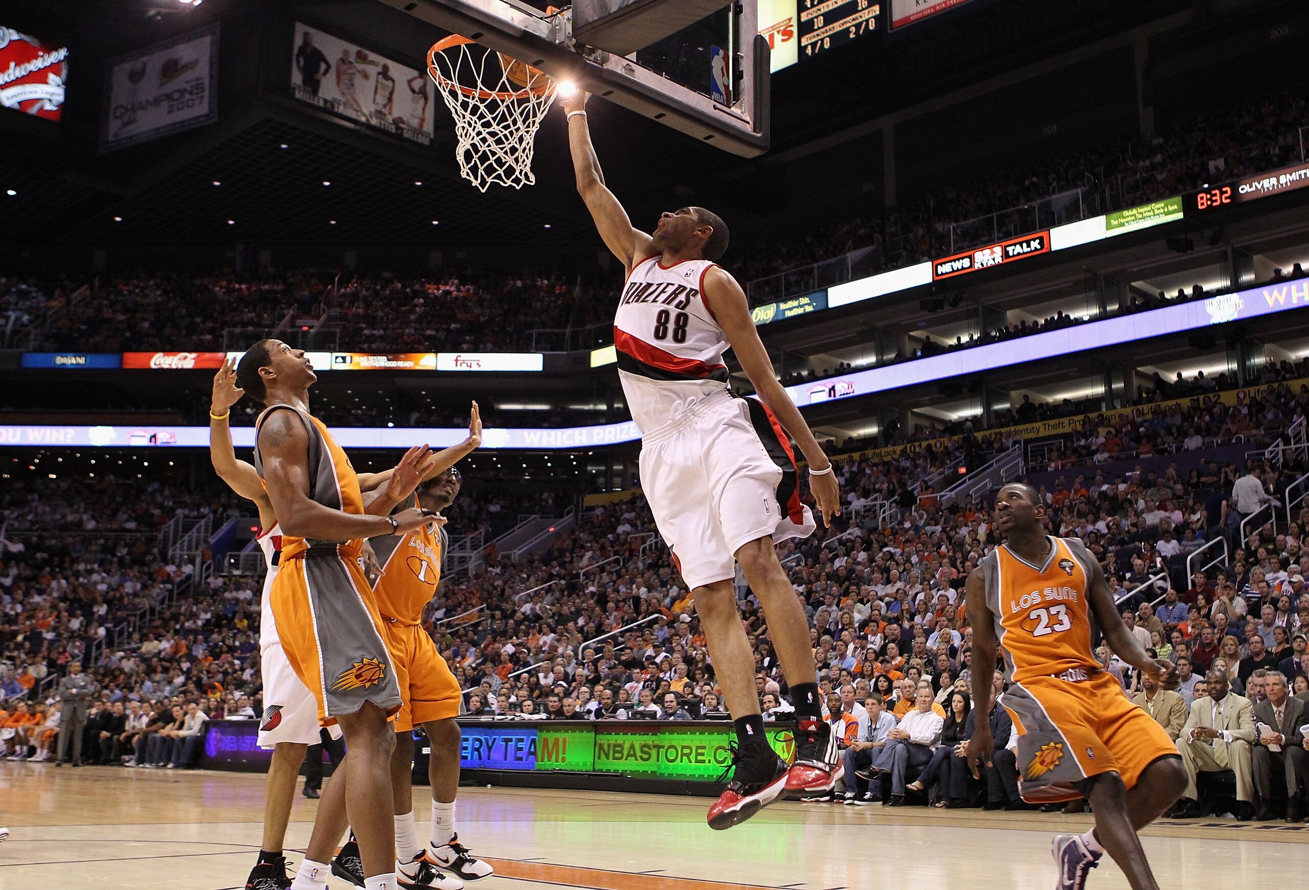 PHOENIX - MARCH 21:  Nicolas Batum #88 of the Portland Trail Blazers puts up a shot during the NBA game against the Phoenix Suns during at US Airways Center on March 21, 2010 in Phoenix, Arizona. NOTE TO USER: User expressly acknowledges and agrees that,