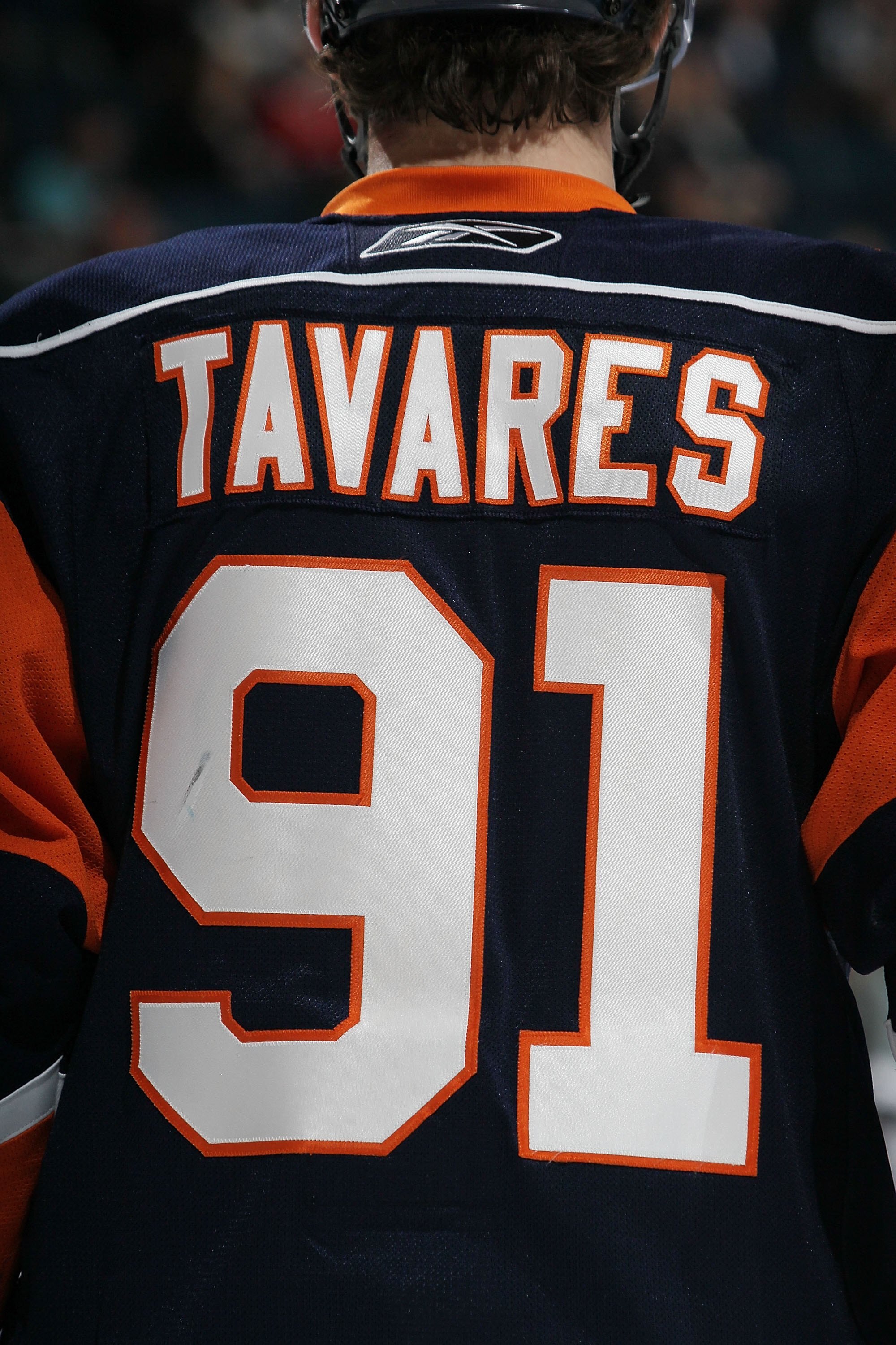 UNIONDALE, NY - APRIL 06: John Tavares #91 of the New York Islanders skates against the Montreal Canadiens at Nassau Coliseum on April 6, 2010 in Uniondale, New York.  (Photo by Bruce Bennett/Getty Images)