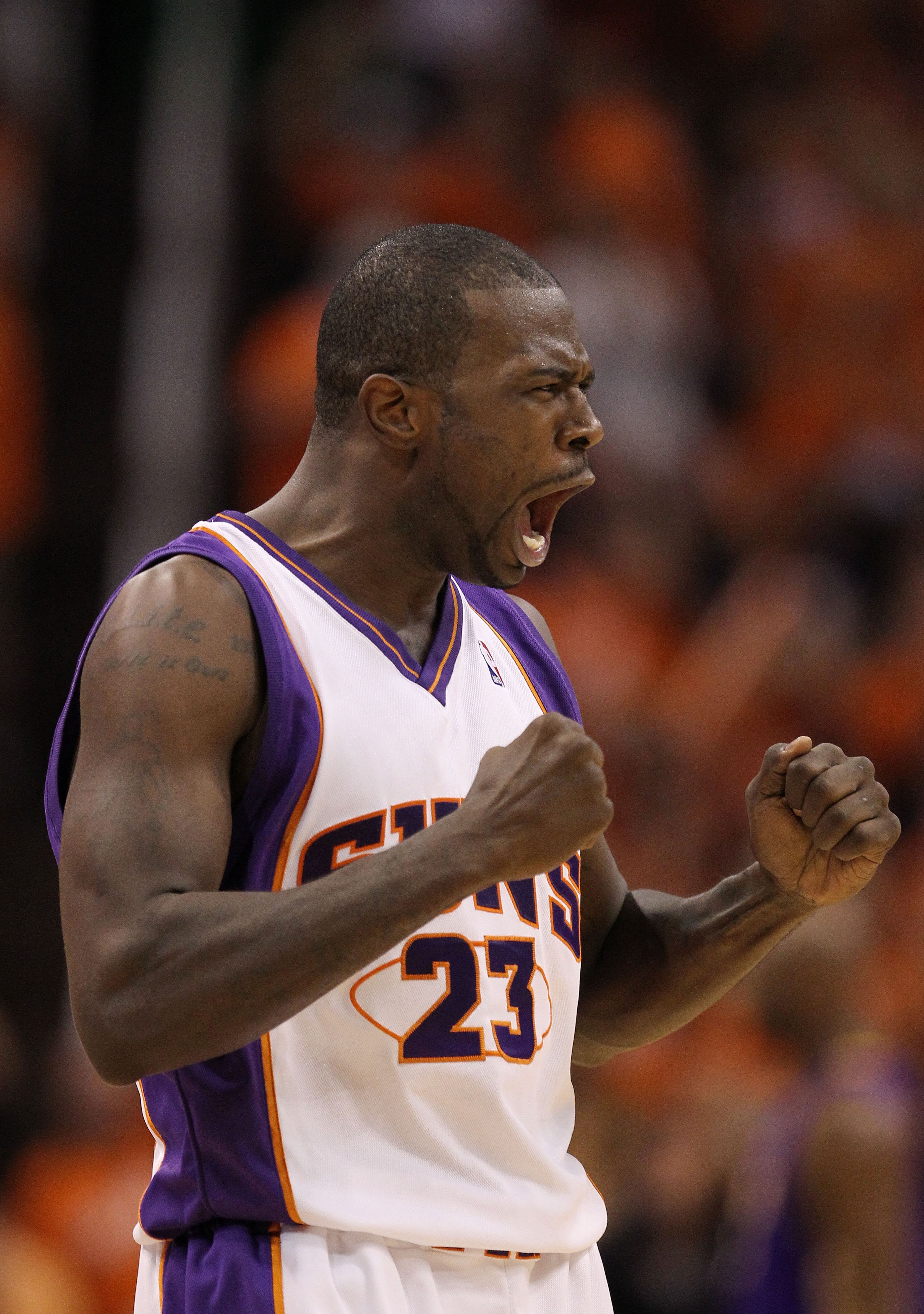 PHOENIX - MAY 23:  Jason Richardson #23 of the Phoenix Suns reacts after making a three point shot against the Los Angeles Lakers in the fourth quarter of Game Three of the Western Conference Finals during the 2010 NBA Playoffs at US Airways Center on May