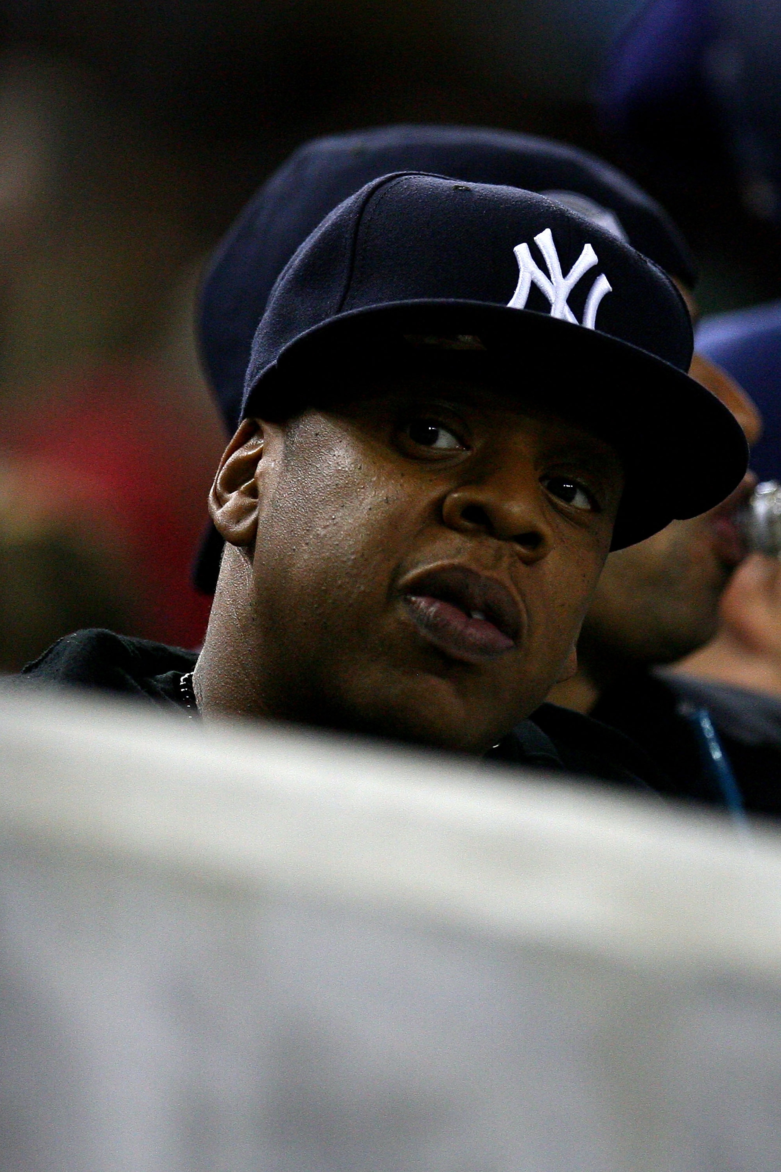 NEW YORK - OCTOBER 19: Entertainment mogul Jay-Z attends Game Four of the ALCS between the New York Yankees and the Texas Rangers during the 2010 MLB Playoffs at Yankee Stadium on October 19, 2010 in the Bronx borough of New York City. (Photo by Andrew NEW YORK - OCTOBER 19: Entertainment mogul Jay-Z attends Game Four of the ALCS between the New York Yankees and the Texas Rangers during the 2010 MLB Playoffs at Yankee Stadium on October 19, 2010 in the Bronx borough of New York City. (Photo by Andrew