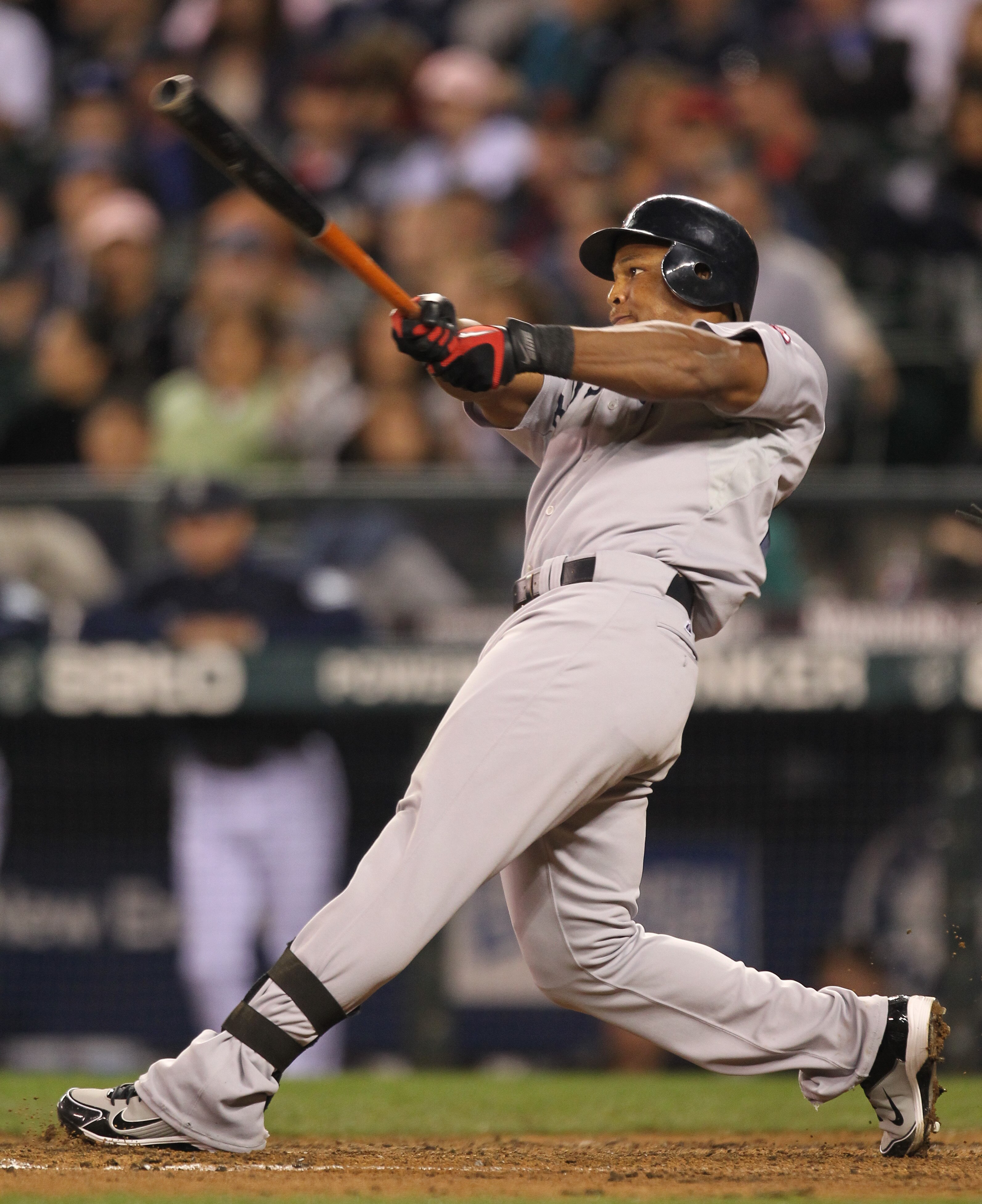 SEATTLE - SEPTEMBER 13:  Adrian Beltre #29 of the Boston Red Sox bats against the Seattle Mariners at Safeco Field on September 13, 2010 in Seattle, Washington. (Photo by Otto Greule Jr/Getty Images)