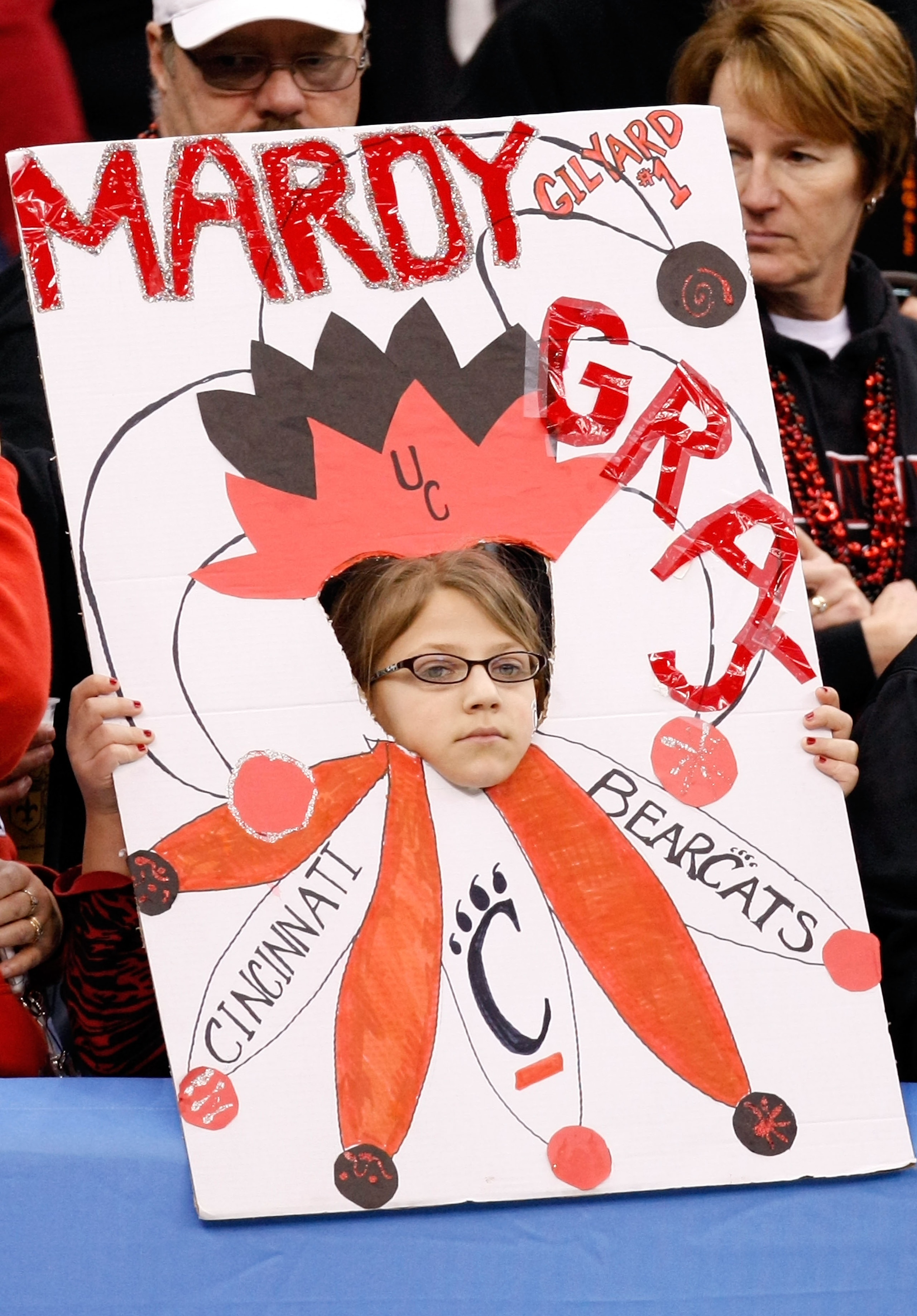 NEW ORLEANS - JANUARY 01:  A Cincinnati Bearcats fan holds a sign before the Allstate Sugar Bowl against the Florida Gators at the Louisana Superdome on January 1, 2010 in New Orleans, Louisiana.  (Photo by Kevin C. Cox/Getty Images)