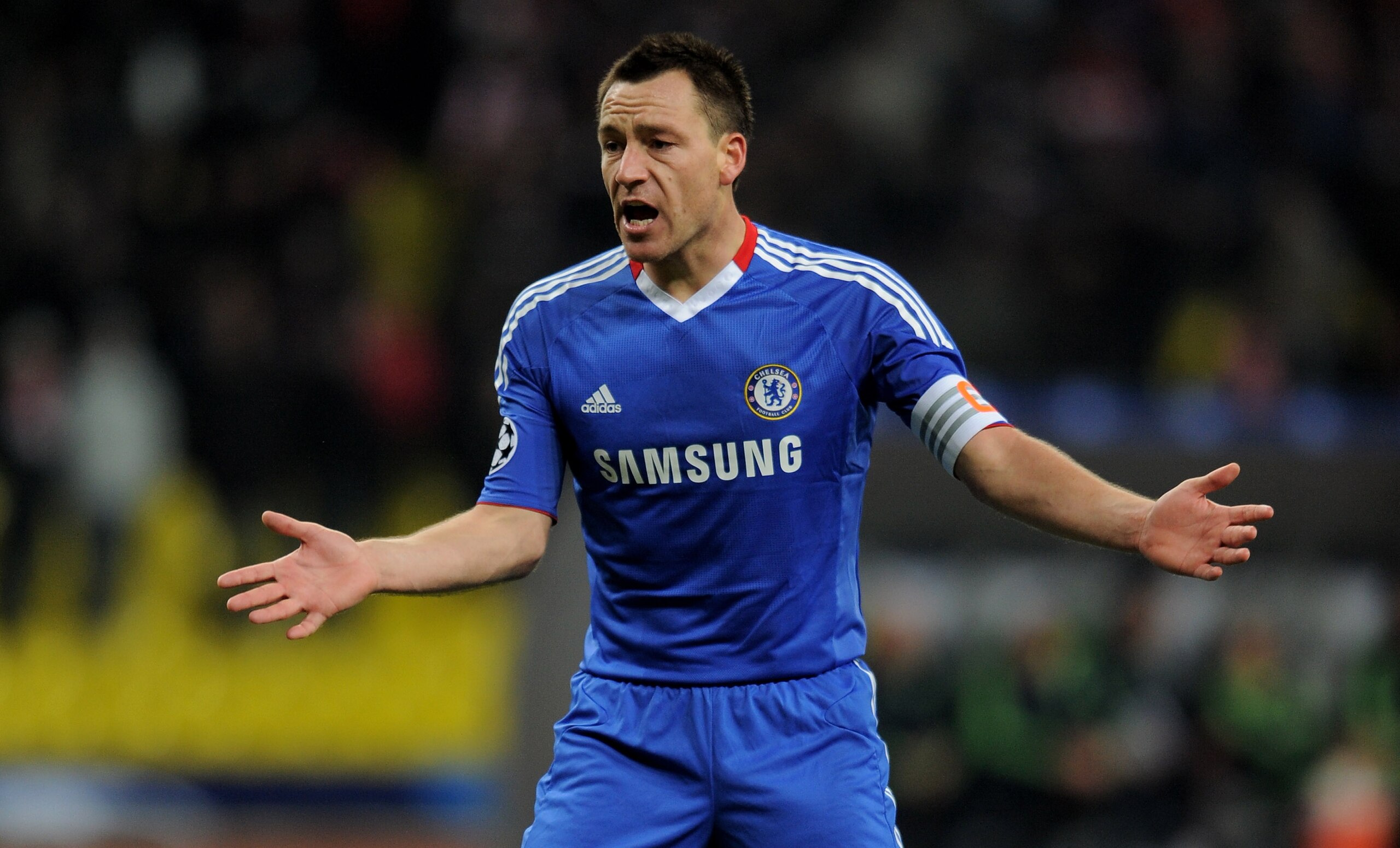 MOSCOW - OCTOBER 19:  John Terry of Chelsea gestures during the UEFA Champions League Group F match between Spartak Moscow and Chelsea at the Luzhniki Stadium on October 19, 2010 in Moscow, Russia. (Photo by Michael Regan/Getty Images)