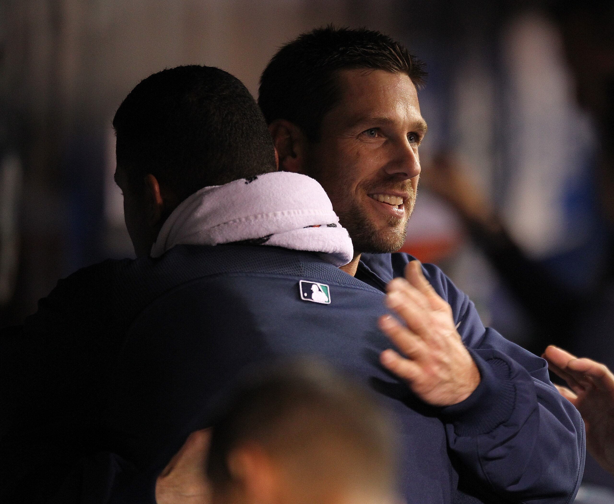 SEATTLE - APRIL 30: Starting pitcher Cliff Lee #36 (R) of the Seattle Mariners gets a hug from Felix Hernandez #34 after coming out of the game against the Texas Rangers at Safeco Field on April 30, 2010 in Seattle, Washington. (Photo by Otto Greule Jr/G SEATTLE - APRIL 30: Starting pitcher Cliff Lee #36 (R) of the Seattle Mariners gets a hug from Felix Hernandez #34 after coming out of the game against the Texas Rangers at Safeco Field on April 30, 2010 in Seattle, Washington. (Photo by Otto Greule Jr/G