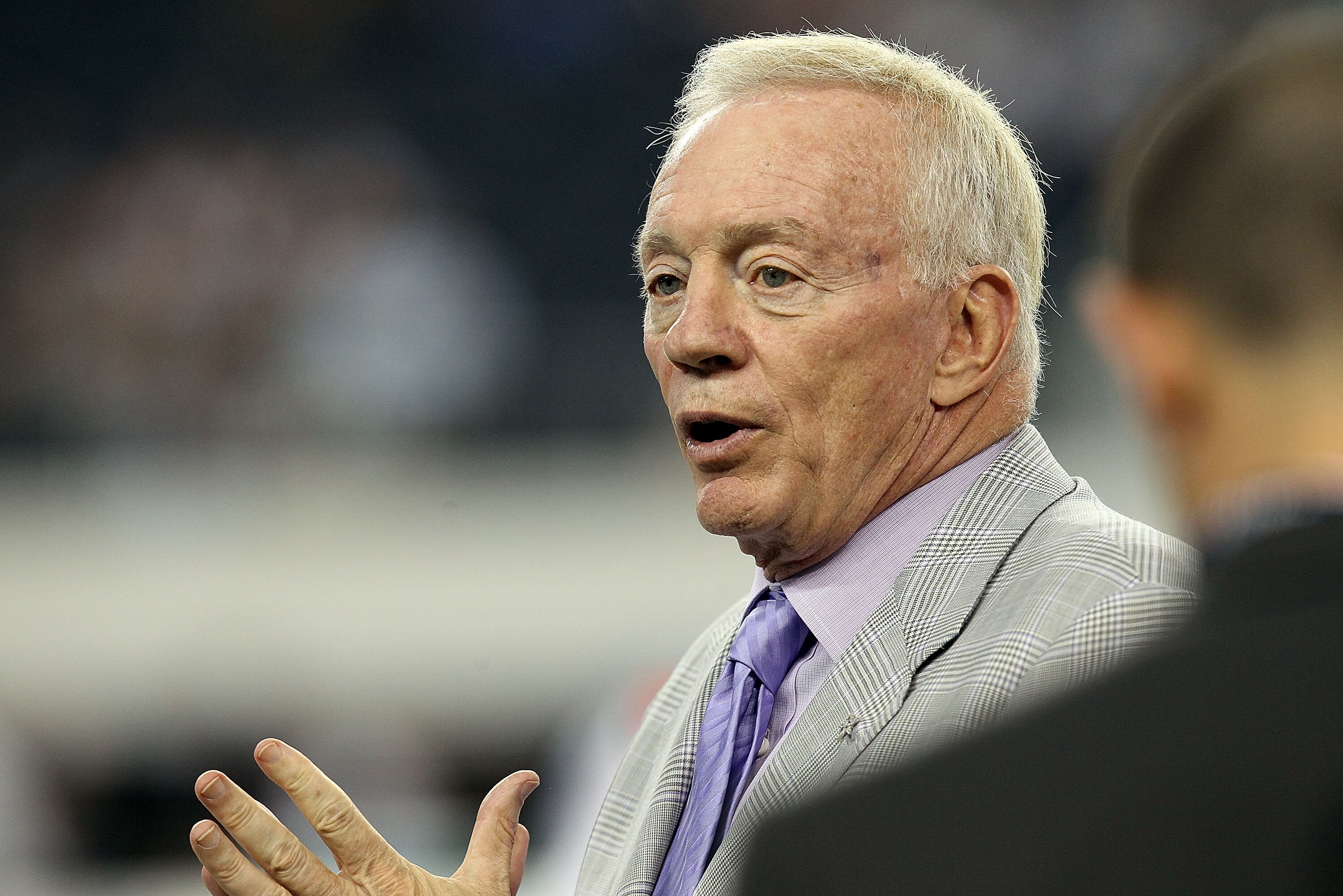 ARLINGTON, TX - SEPTEMBER 02: Owner Jerry Jones of the Dallas Cowboys at Cowboys Stadium on September 2, 2010 in Arlington, Texas. (Photo by Ronald Martinez/Getty Images) ARLINGTON, TX - SEPTEMBER 02: Owner Jerry Jones of the Dallas Cowboys at Cowboys Stadium on September 2, 2010 in Arlington, Texas. (Photo by Ronald Martinez/Getty Images)